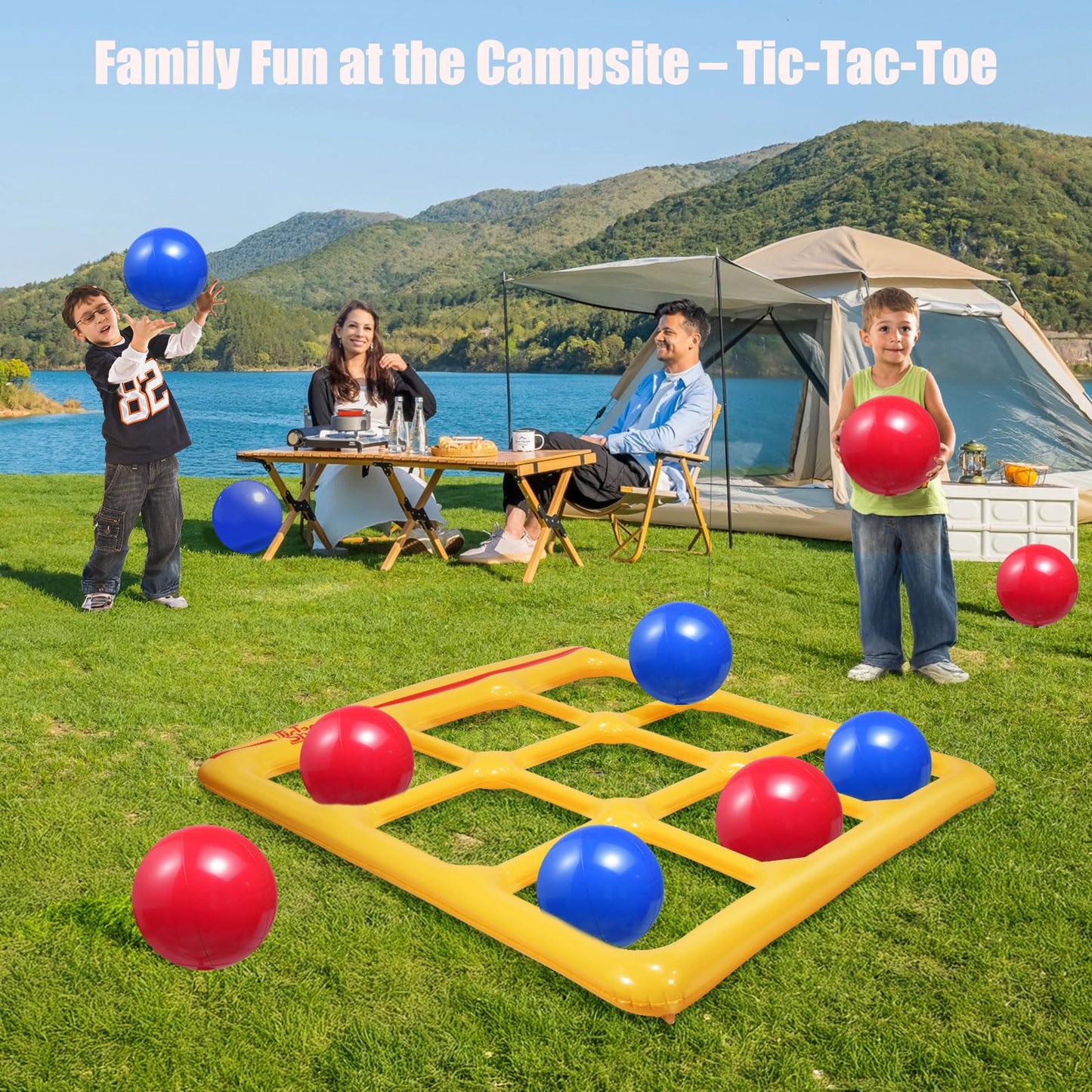 Toobimen Giant Tic Tac Toe – Outdoor Yard Game for 2-10 Players