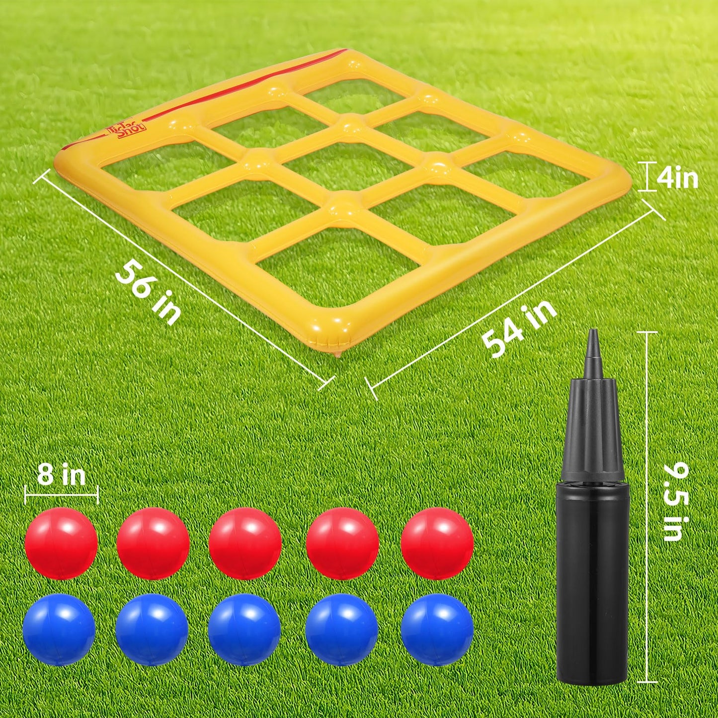 Toobimen Giant Tic Tac Toe – Outdoor Yard Game for 2-10 Players
