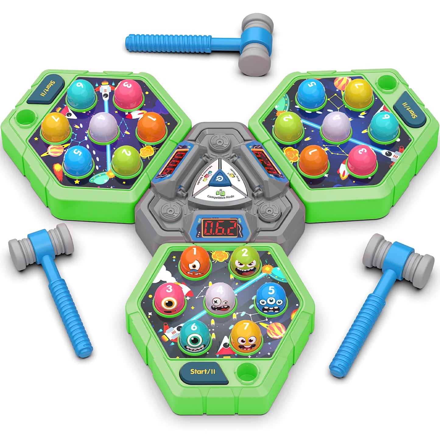 TooLion 3-Player Whack Game Mole – Safe, Educational Multi-Board Toy for 3–12 Year Olds