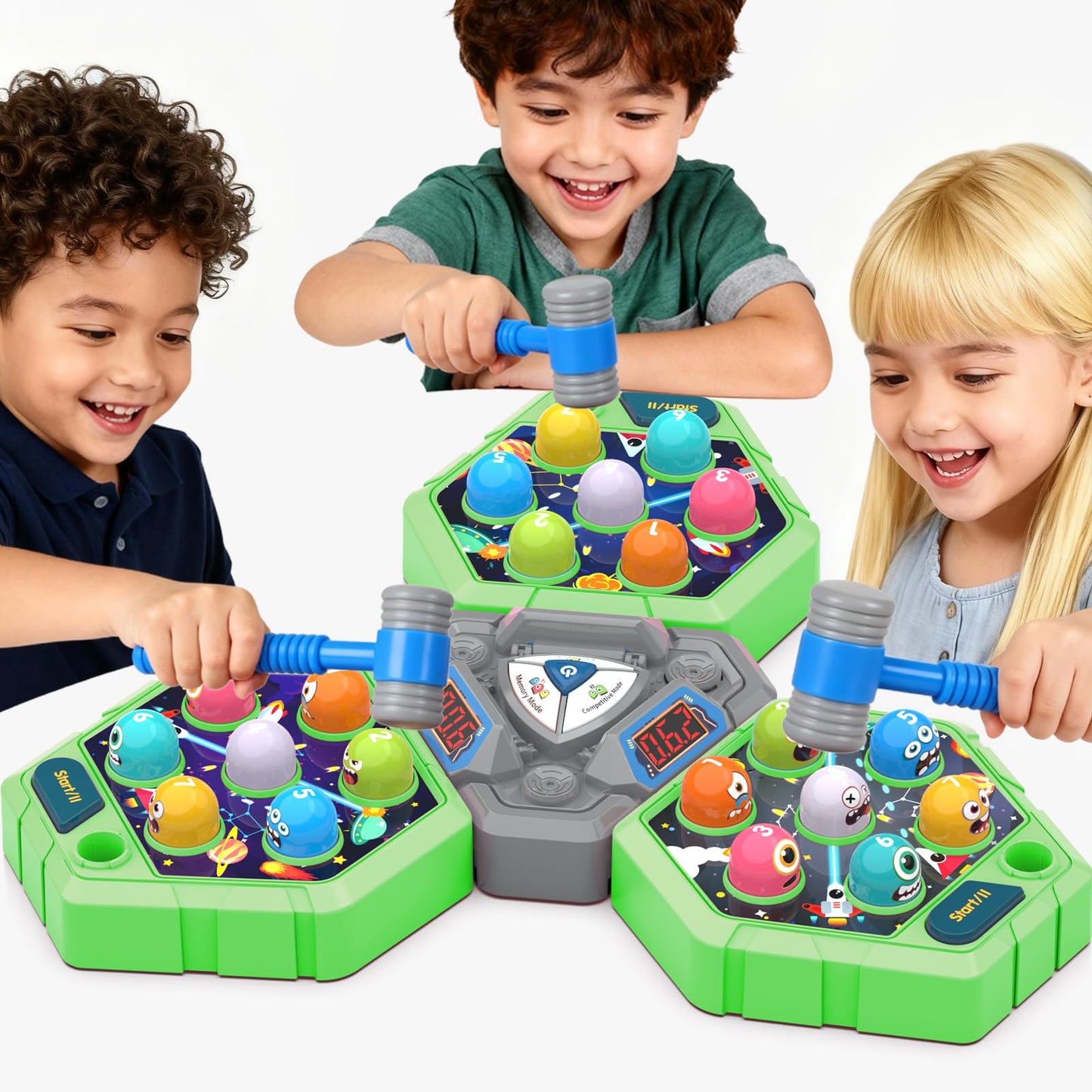 TooLion 3-Player Whack Game Mole – Safe, Educational Multi-Board Toy for 3–12 Year Olds