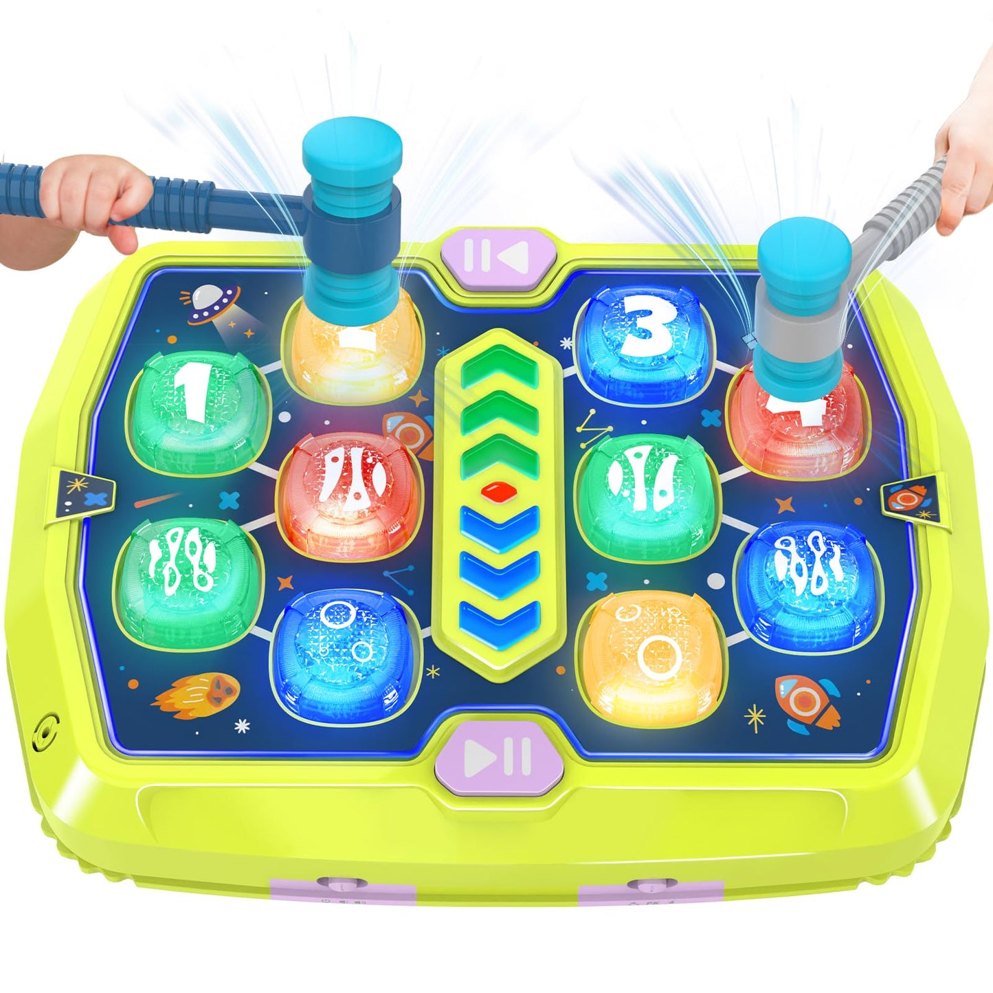 TooLion Hammer Mole Game for Toddlers & Kids 3-8 — 3 Modes, Lights & Sounds