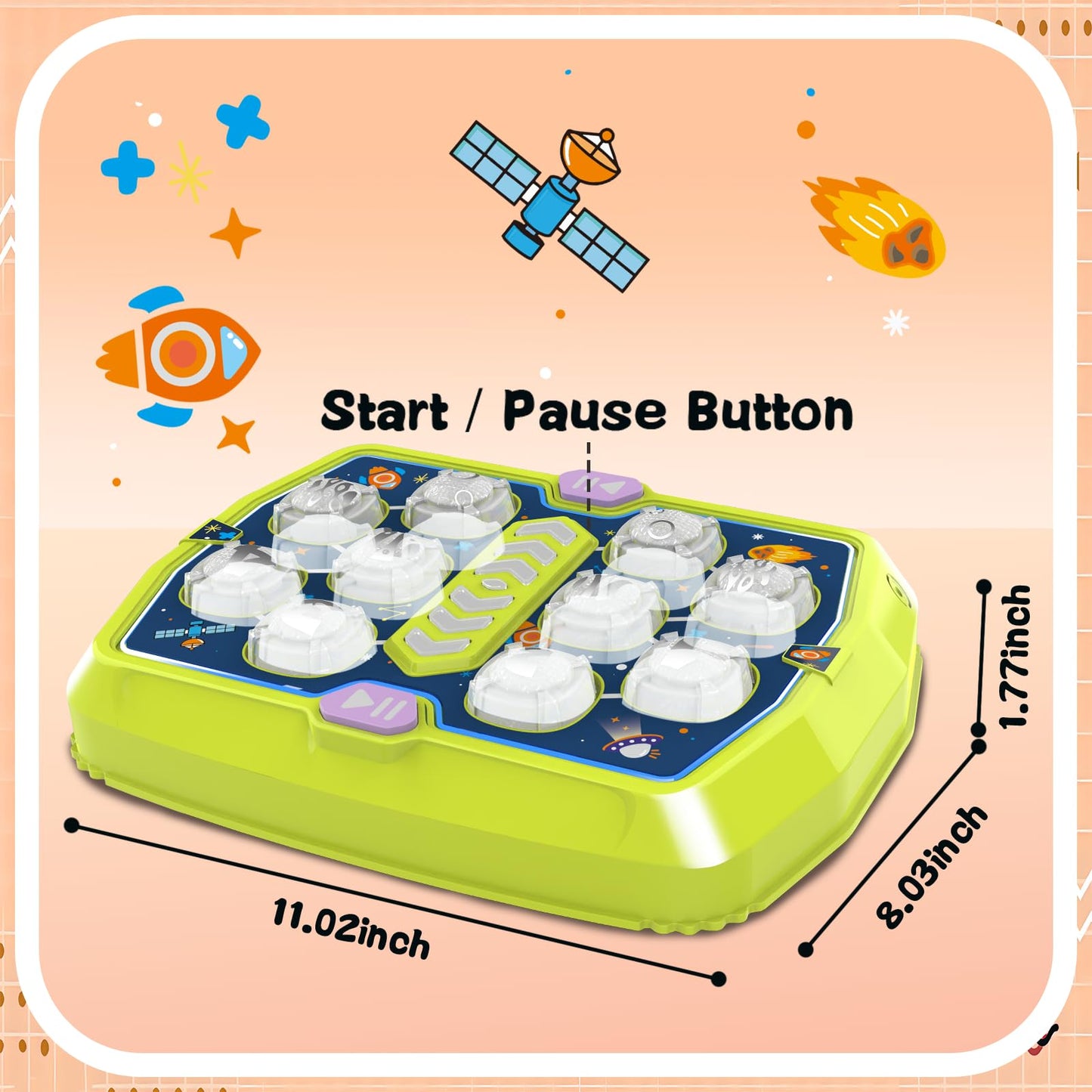 TooLion Hammer Mole Game for Toddlers & Kids 3-8 — 3 Modes, Lights & Sounds