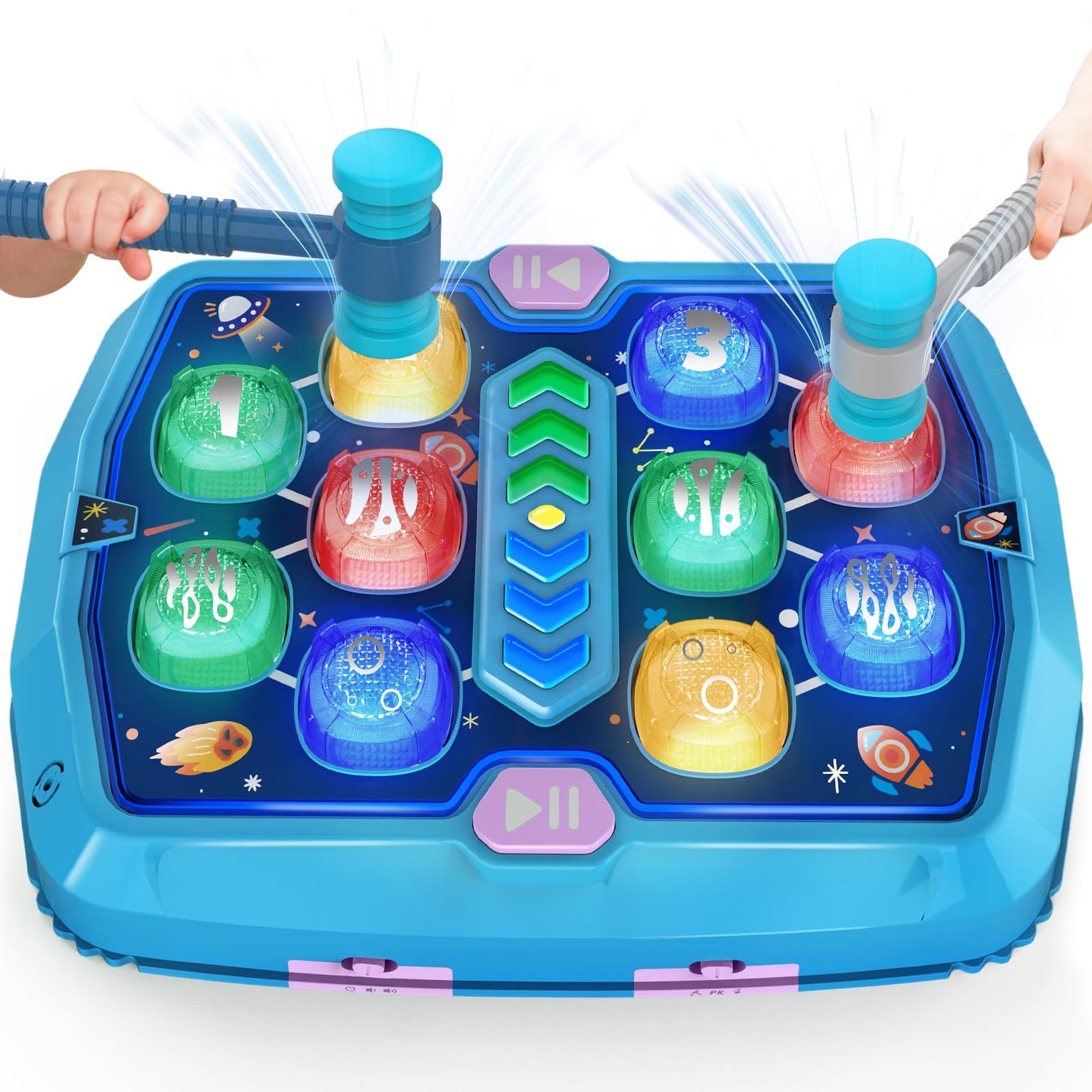 TooLion Whack Game Mole Toy – 3 Modes, Lights & 2 Hammers for Toddlers