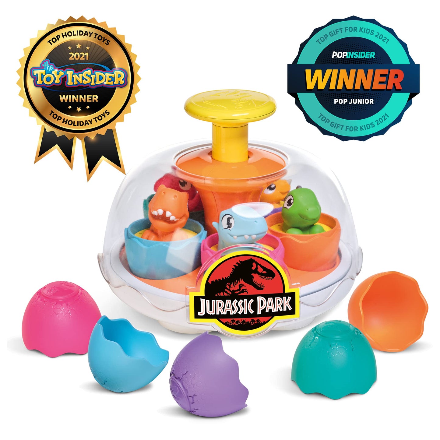 Toomies Jurassic World Spin & Hatch Dino Eggs – Developmental Dinosaur Toys 12m+