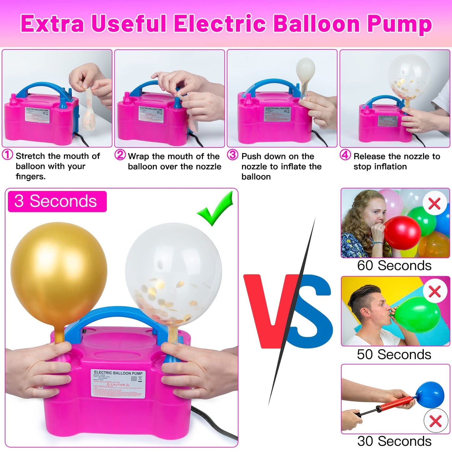 Toosci Balloon Arch Kit & Pump — Adjustable 9ft Tall x 10ft Wide Stand