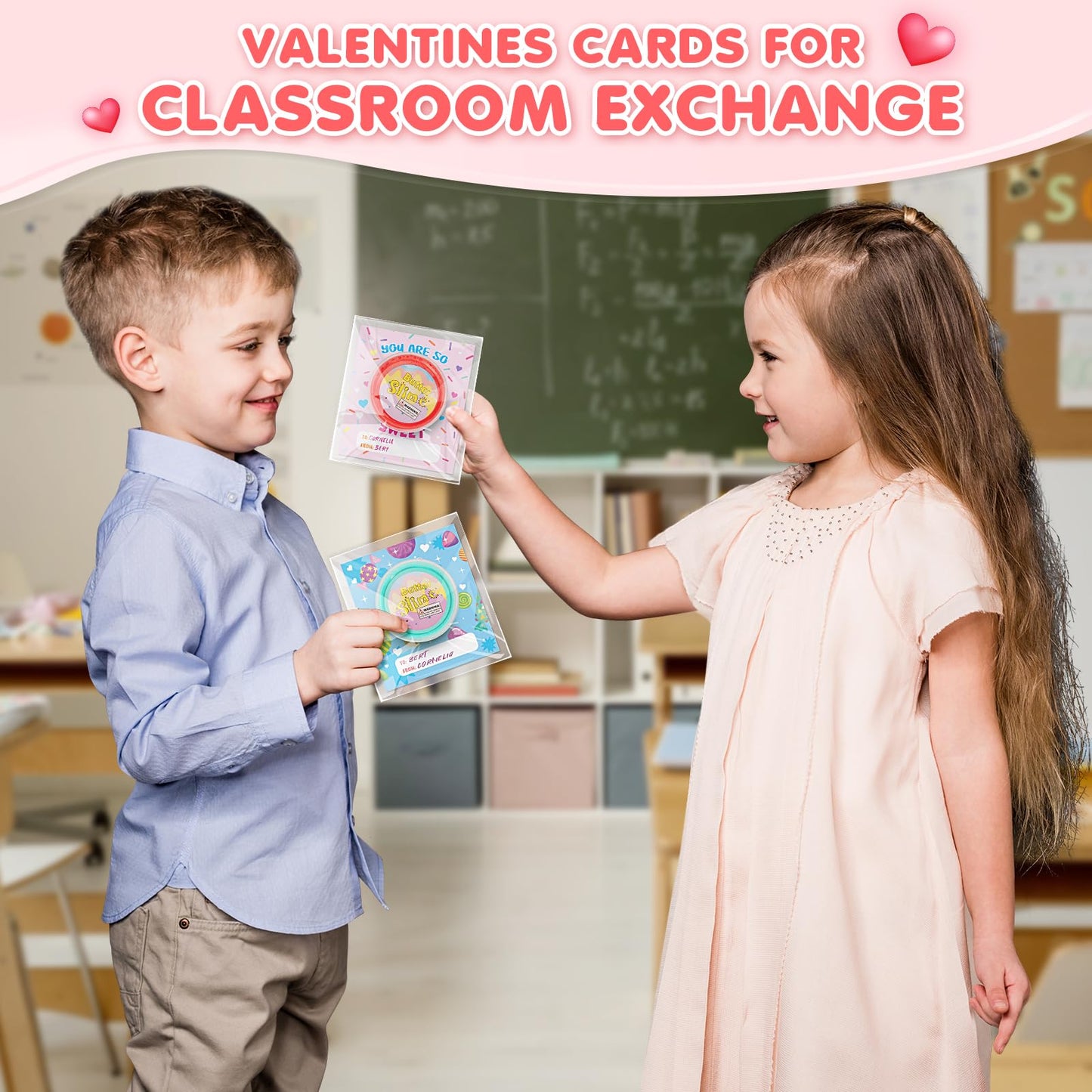 TooyBing Valentines Day Gifts for Kids – 30 Pack Butter Slime & Card Set