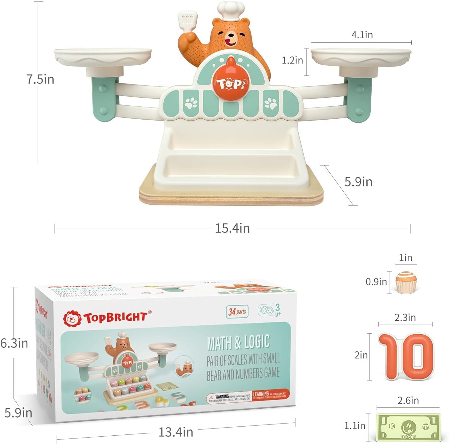 TOP BRIGHT Balance Math Game — STEM Montessori Toy for Ages 3-5