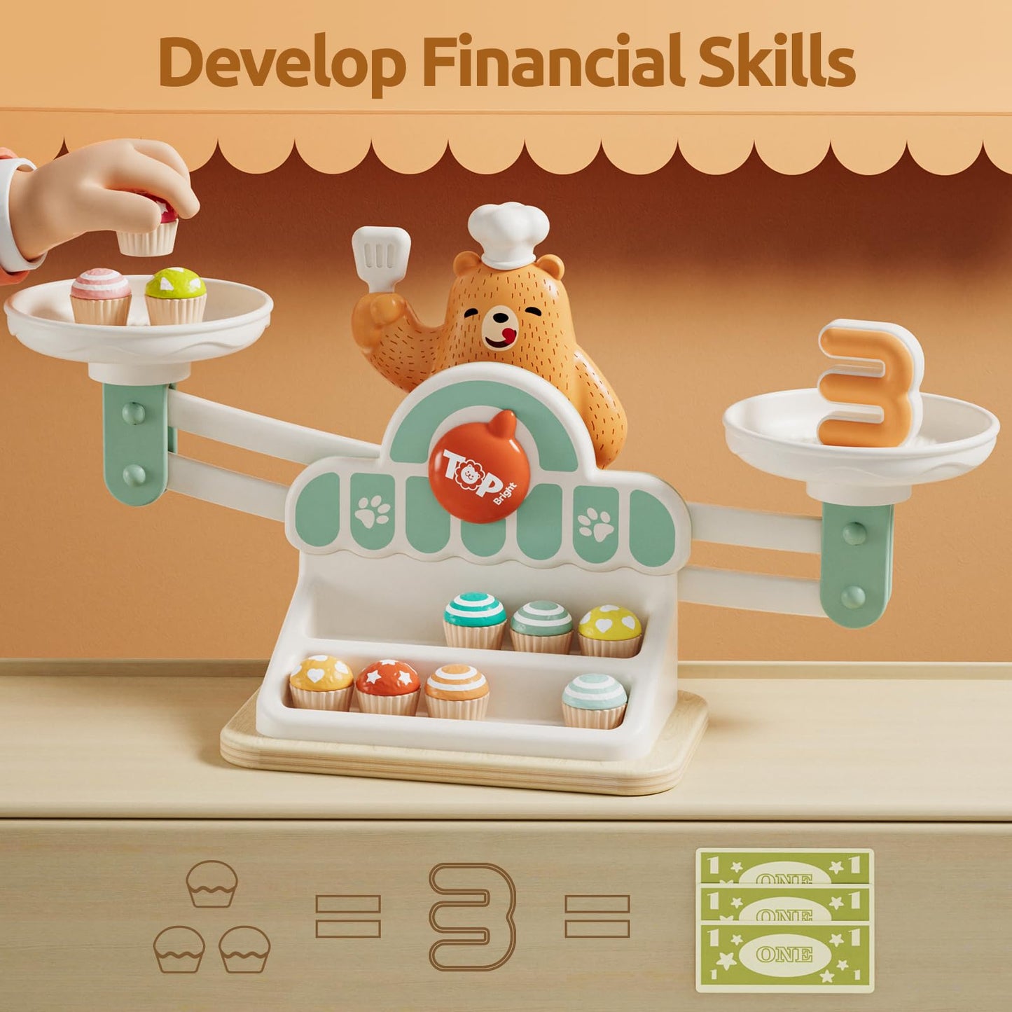 TOP BRIGHT Balance Math Game — STEM Montessori Toy for Ages 3-5