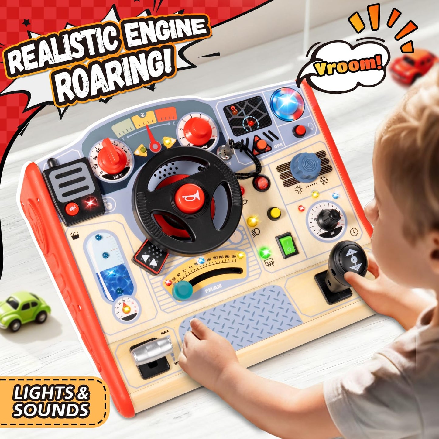Top Bright Toddler Busy Board – Steering Wheel with Sounds & Lights