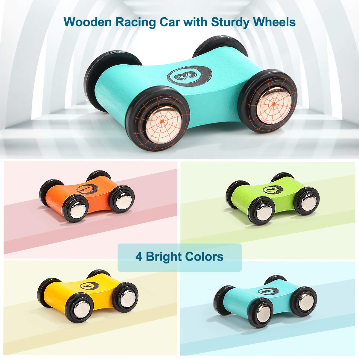 TOP BRIGHT Car Ramp Toys – Toddler Race Track with 4 Cars, Parking Lot & Gas Station (Ages 2-4)