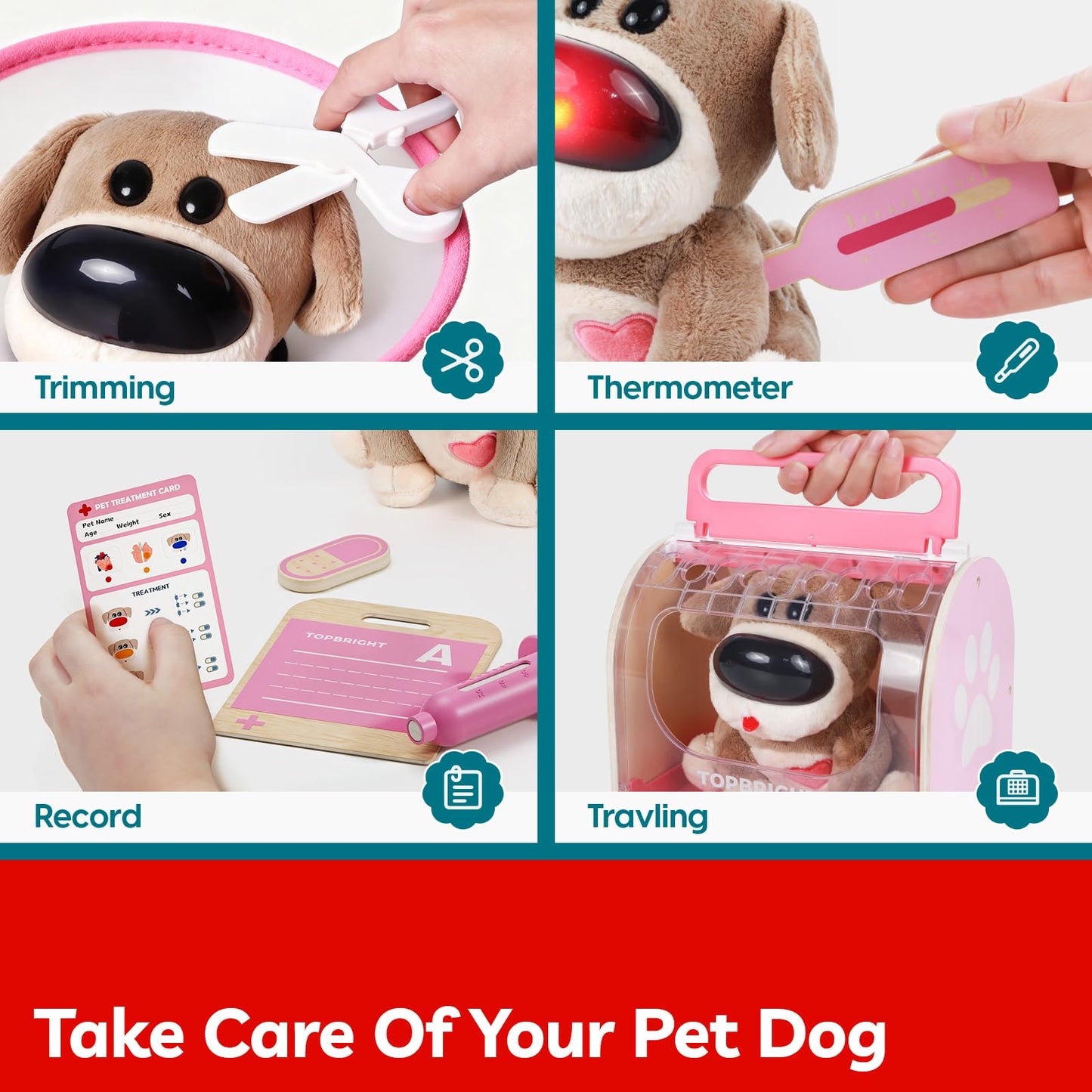 Top Bright Doctor Kit for Toddlers 3-5 | Pretend Vet Set with Plush Puppy
