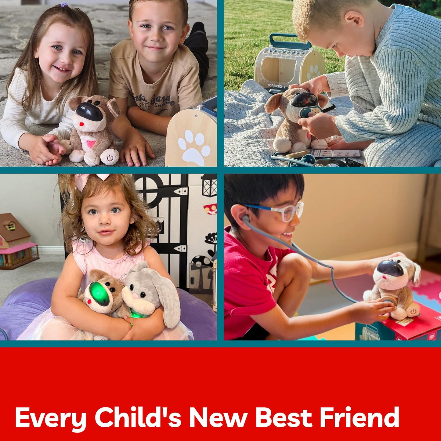 TOP BRIGHT Doctor Kit for Toddlers 3-5 | Real Stethoscope Vet Playset