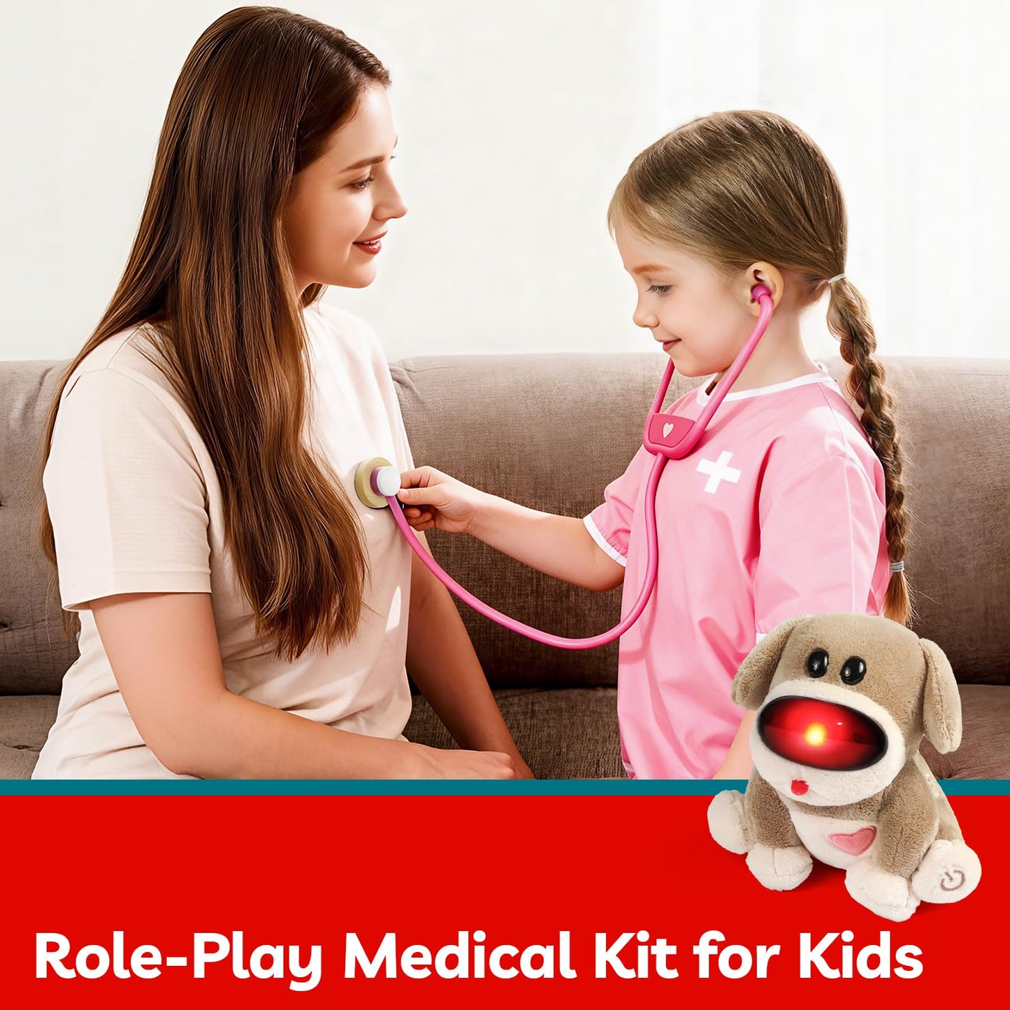 Top Bright Doctor Kit for Toddlers 3-5 | Pretend Vet Set with Plush Puppy