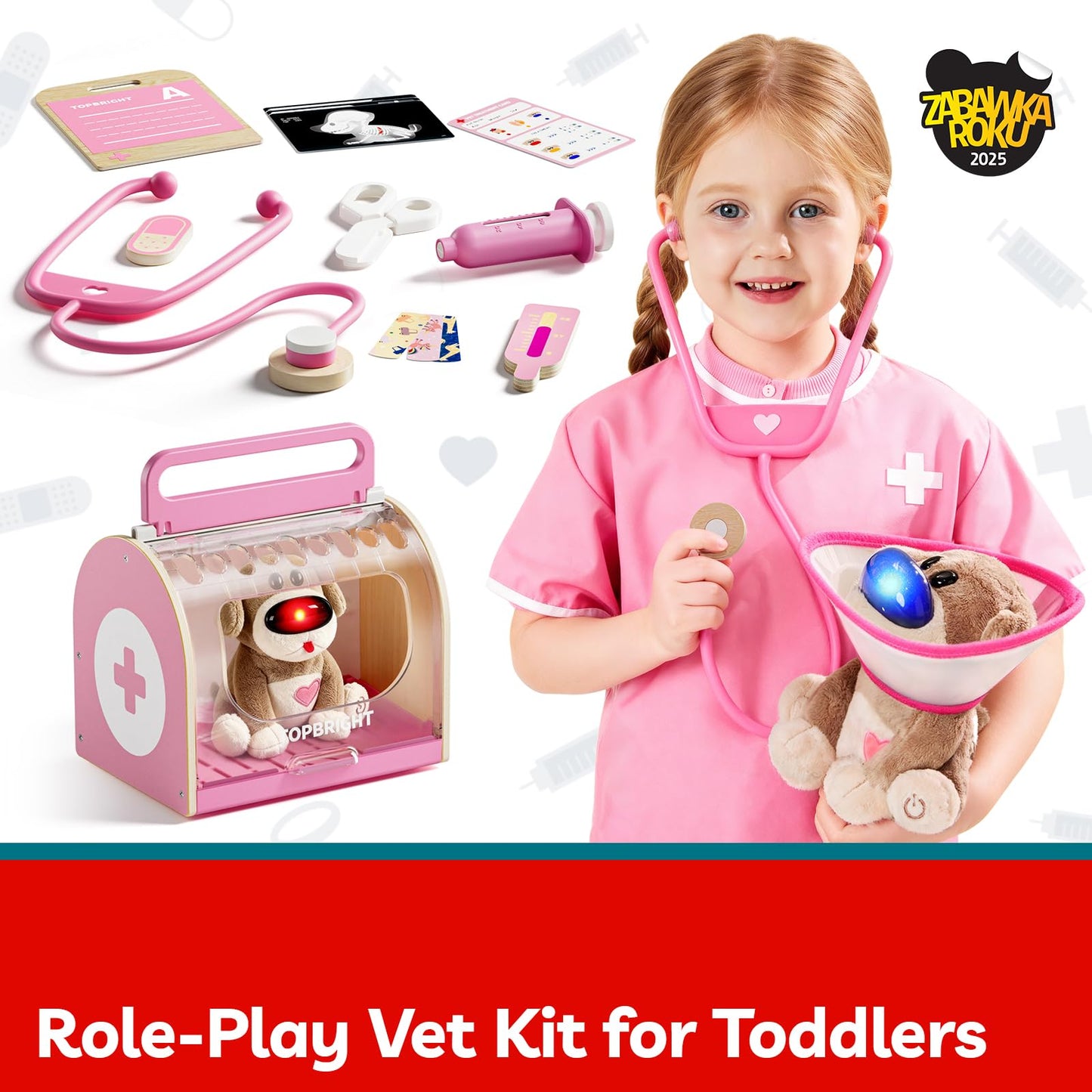 Top Bright Doctor Kit for Toddlers 3-5 | Pretend Vet Set with Plush Puppy