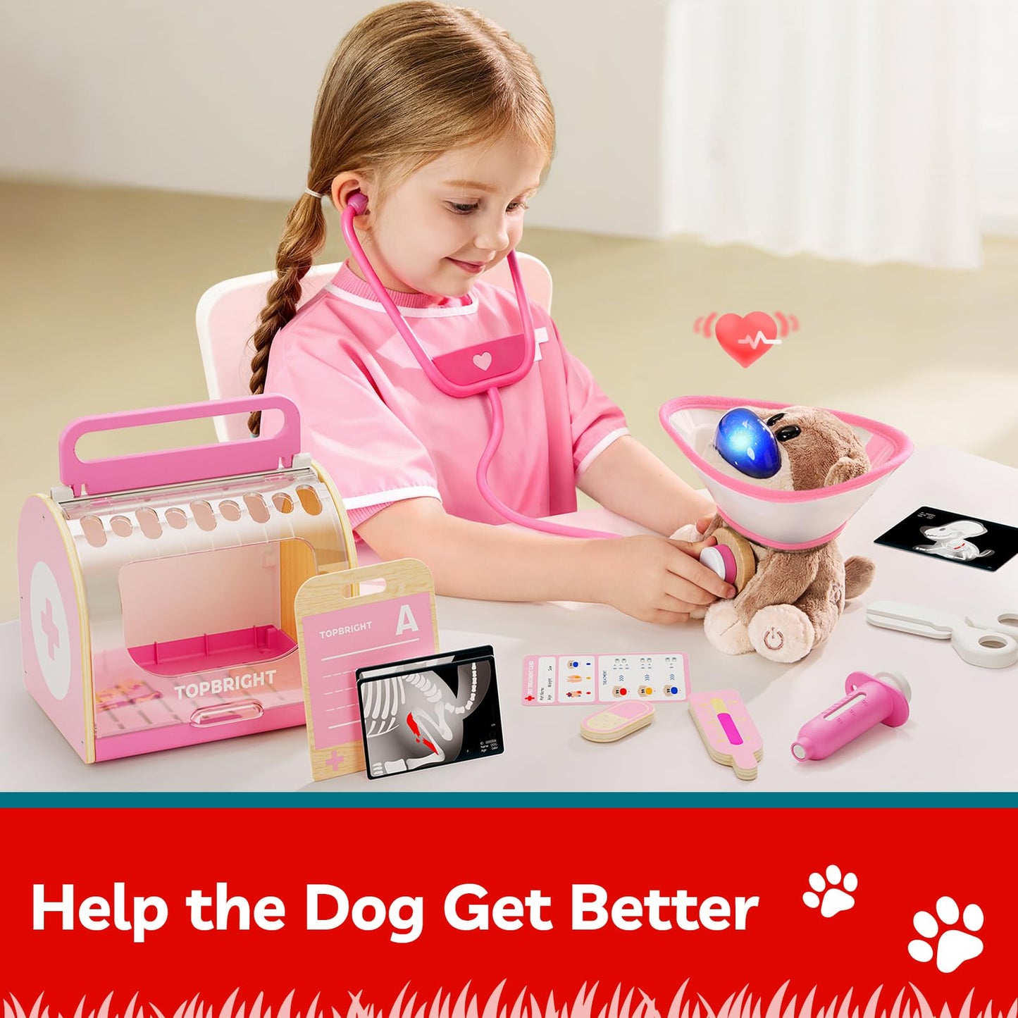 Top Bright Doctor Kit for Toddlers 3-5 | Pretend Vet Set with Plush Puppy