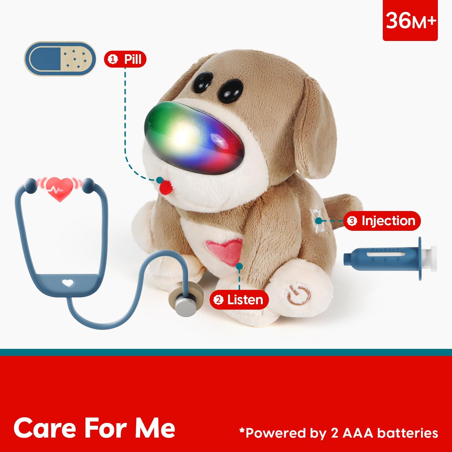 TOP BRIGHT Doctor Kit for Toddlers 3-5 | Real Stethoscope Vet Playset
