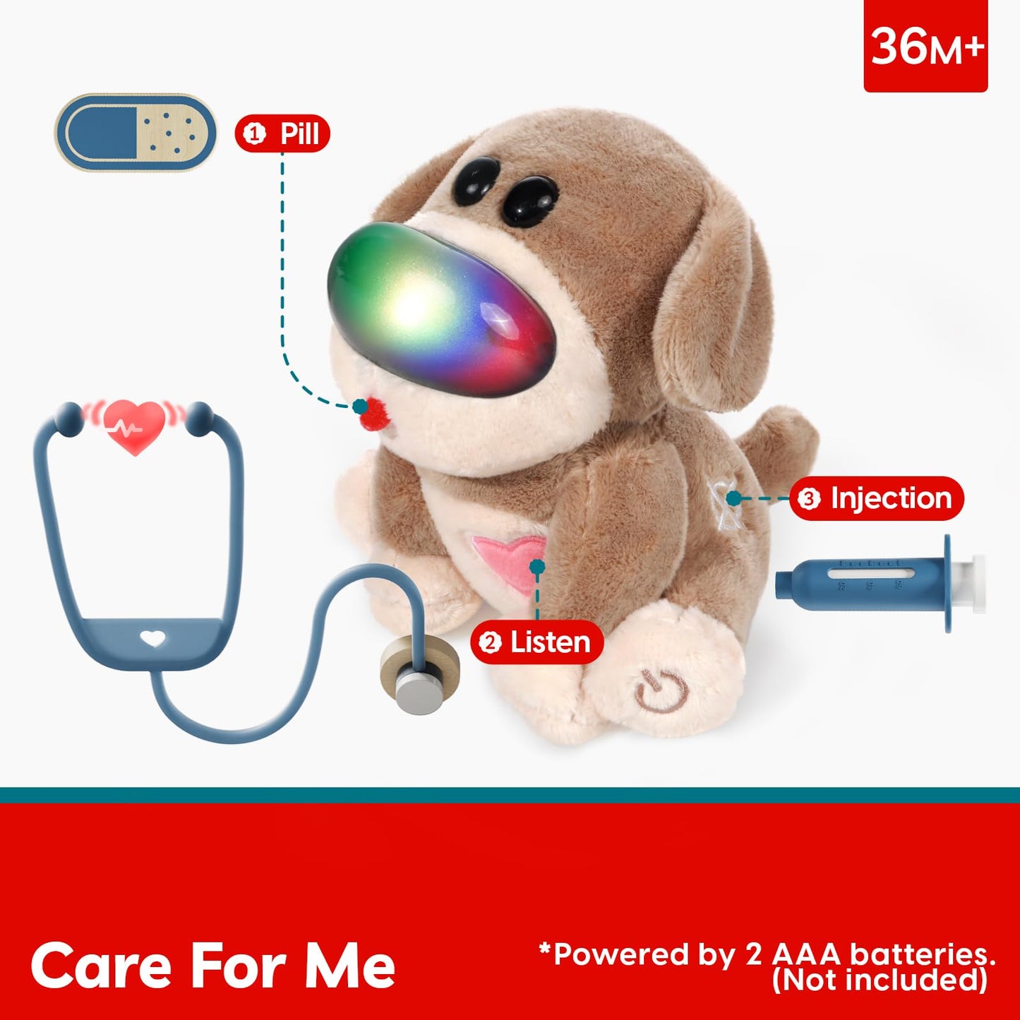 TOP BRIGHT Doctor Kit for Toddlers (3-5) – Pretend Play Vet Set with Wooden Medical Kit