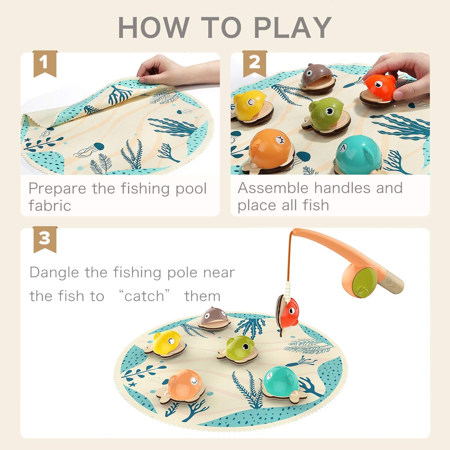 TOP BRIGHT Fishing Toy for 2-Year-Olds | Two-Player Magnetic Fishing Game