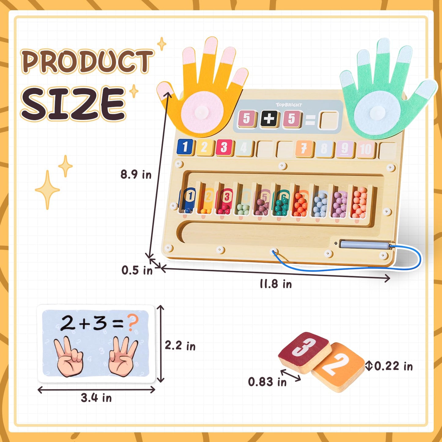 Top Bright Montessori Learning Toys for 3-5+ Year Olds – Magnetic Beads Sorting & Finger Math