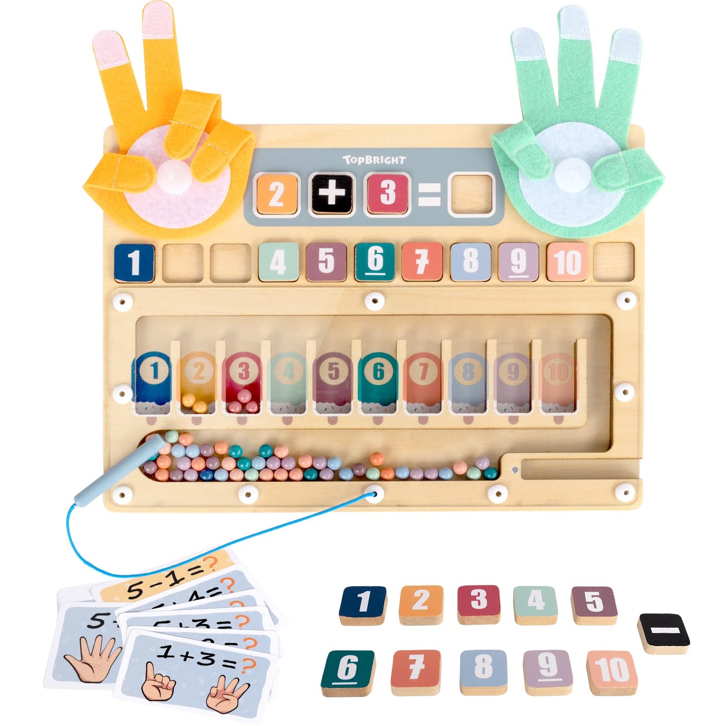 Top Bright Montessori Learning Toys for 3-5+ Year Olds – Magnetic Beads Sorting & Finger Math