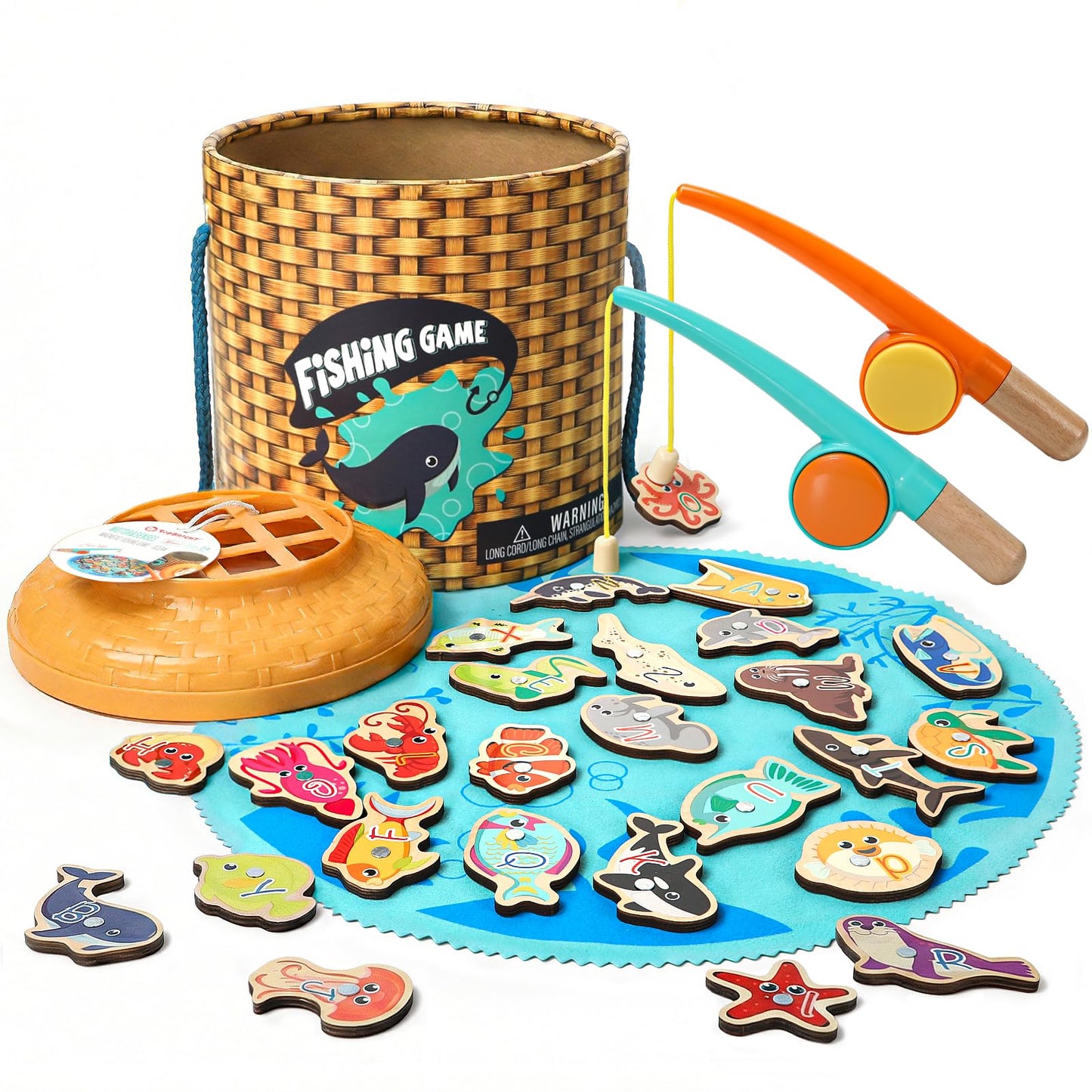 TOP BRIGHT Montessori Fishing Game – Wooden Magnetic Toddler Toy for 3+ | Fine Motor Skills