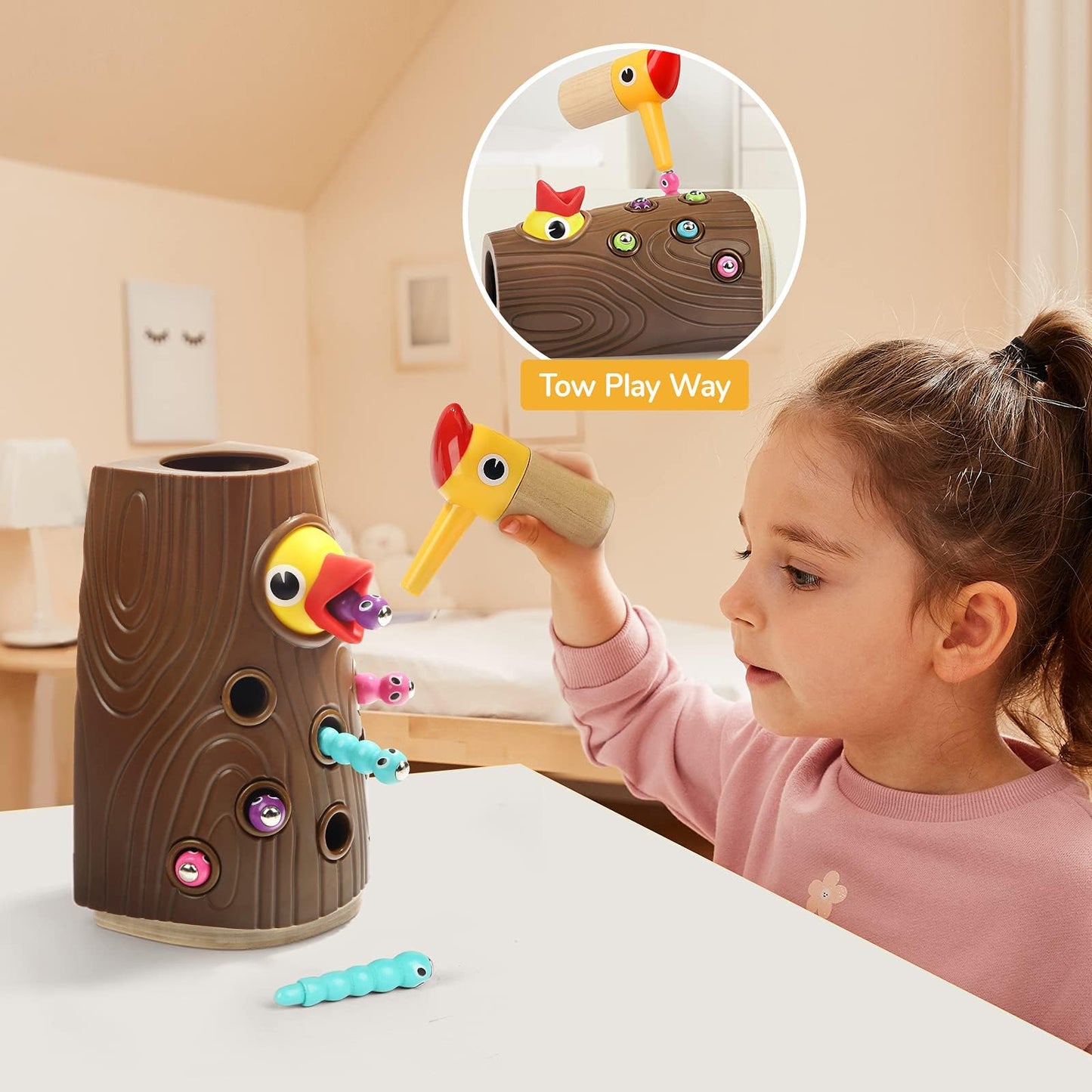 TOP BRIGHT Montessori Toys for 2 Year Olds | Magnetic Bird Feeding Game & Fine Motor Skills Toy