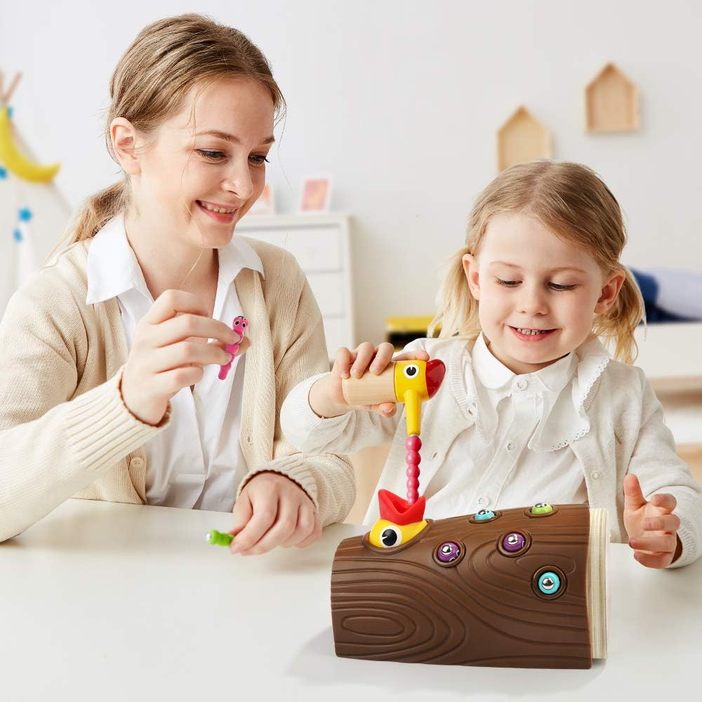 TOP BRIGHT Montessori Toys for 2 Year Olds | Magnetic Bird Feeding Game & Fine Motor Skills Toy
