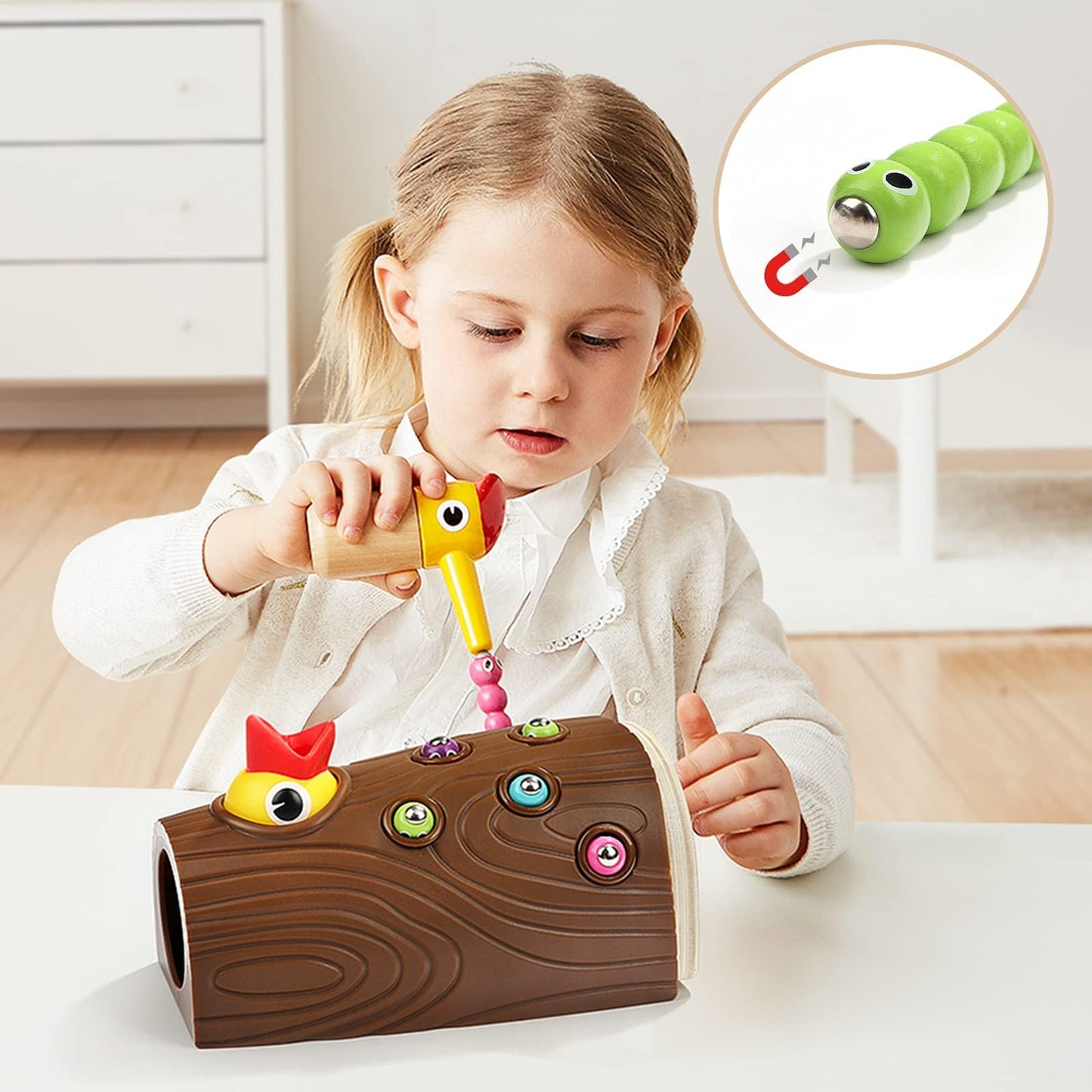 TOP BRIGHT Montessori Toys for 2 Year Olds | Magnetic Bird Feeding Game & Fine Motor Skills Toy