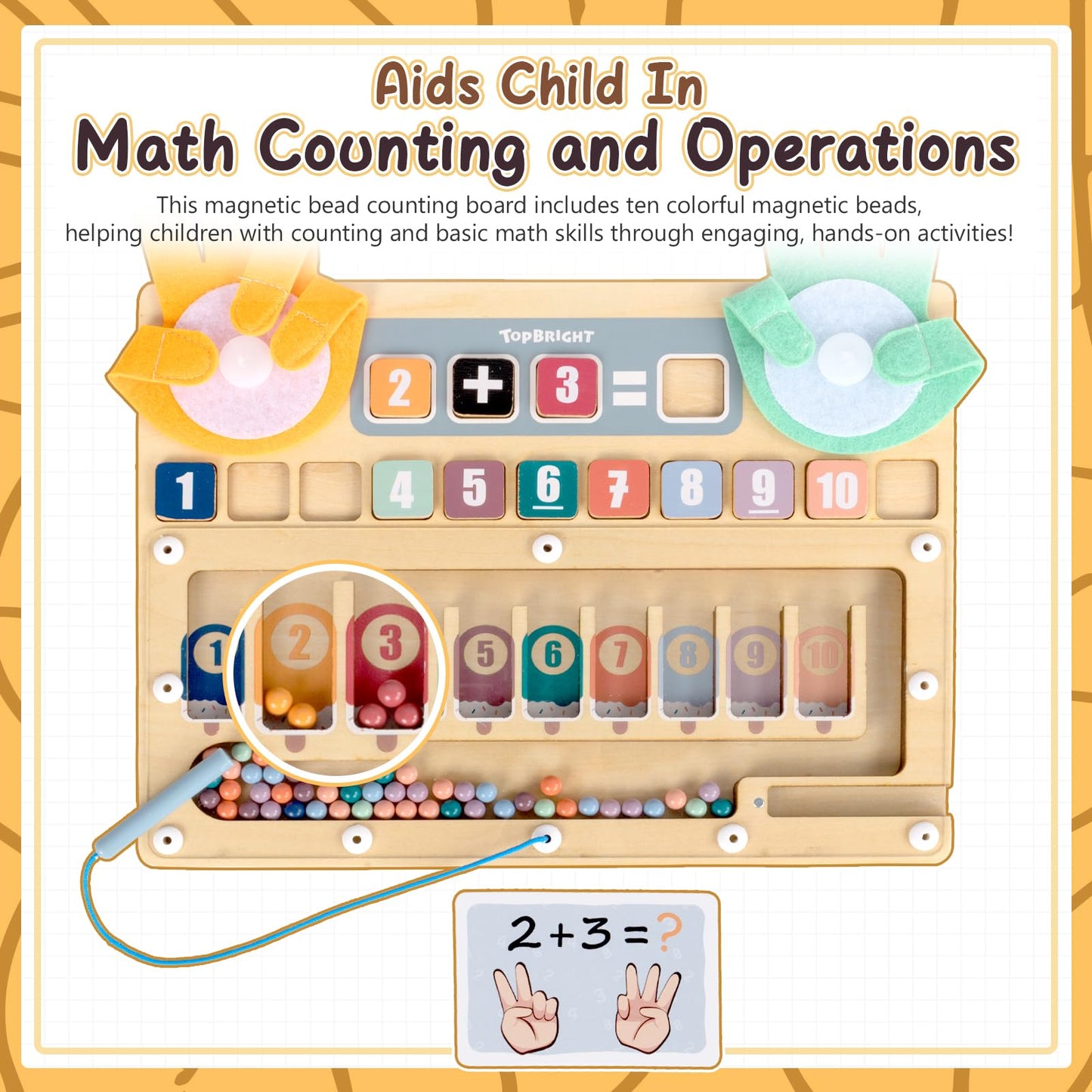 Top Bright Montessori Learning Toys for 3-5+ Year Olds – Magnetic Beads Sorting & Finger Math