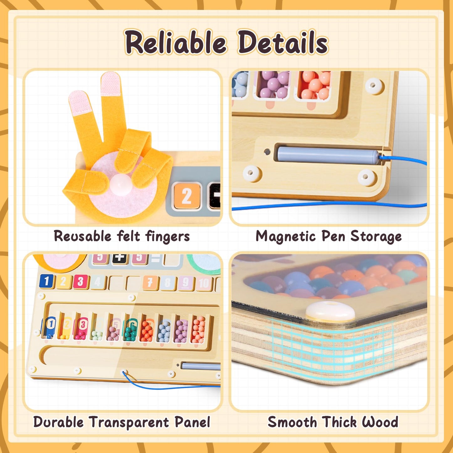 Top Bright Montessori Learning Toys for 3-5+ Year Olds – Magnetic Beads Sorting & Finger Math