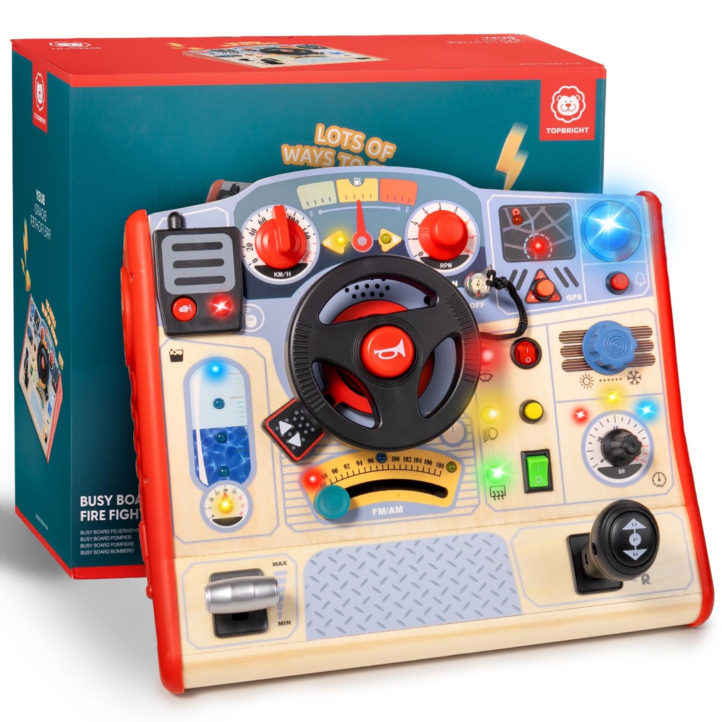 Top Bright Toddler Busy Board – Steering Wheel with Sounds & Lights