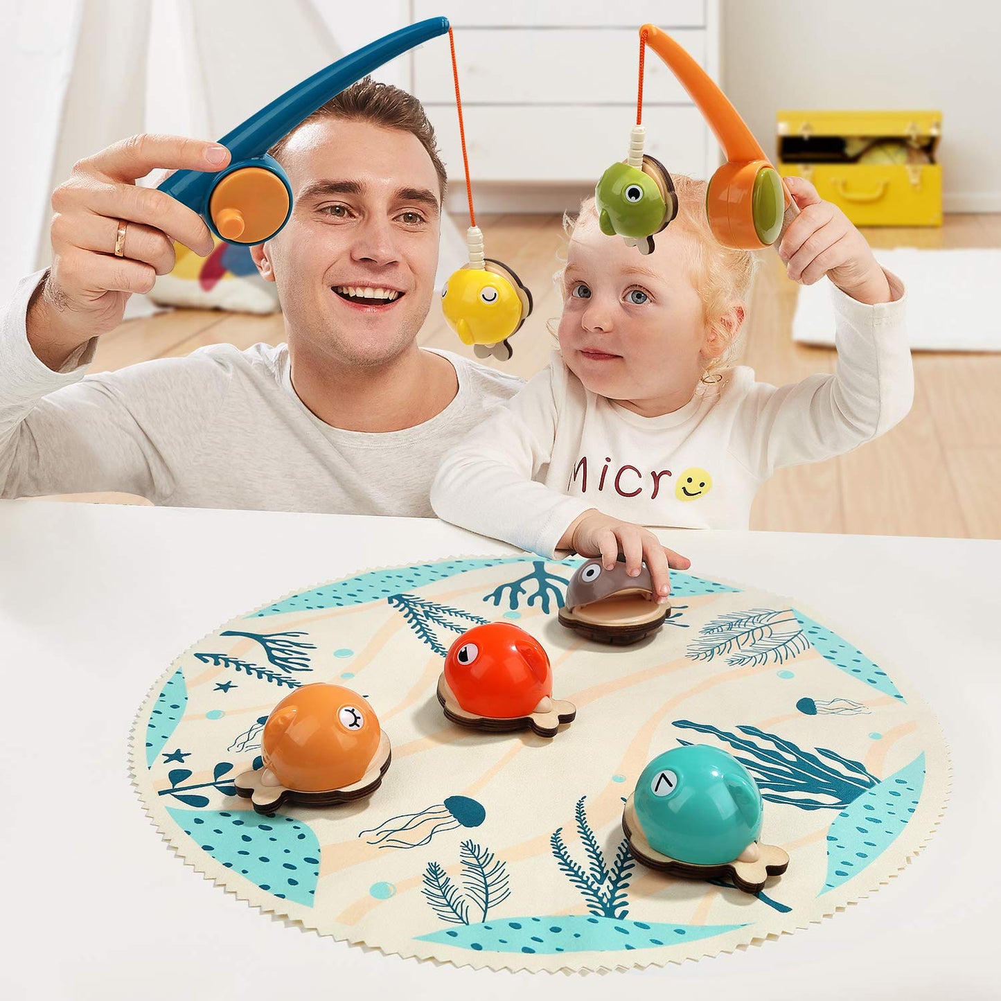 TOP BRIGHT Fishing Toy for 2-Year-Olds | Two-Player Magnetic Fishing Game