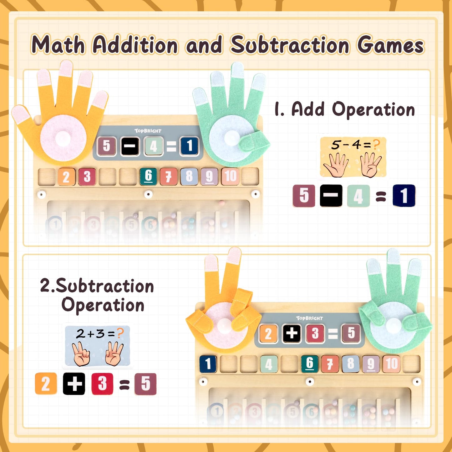Top Bright Montessori Learning Toys for 3-5+ Year Olds – Magnetic Beads Sorting & Finger Math