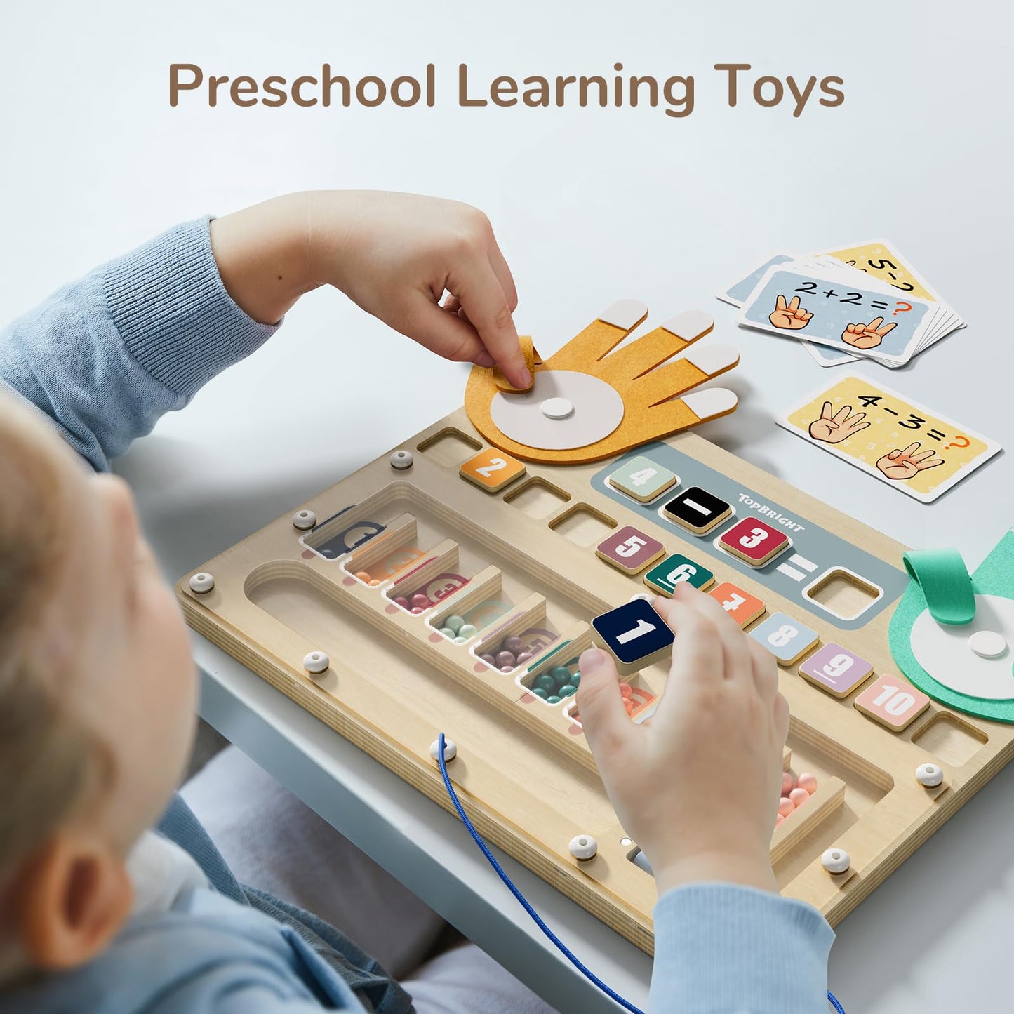 Top Bright Montessori Learning Toys for 3-5+ Year Olds – Magnetic Beads Sorting & Finger Math
