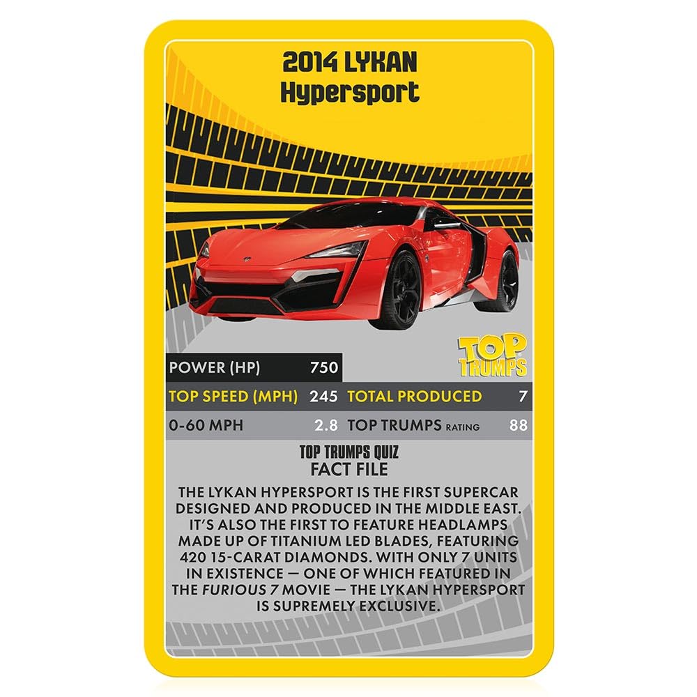 Top Trumps Supercars – 30 Iconic Cars Card Game