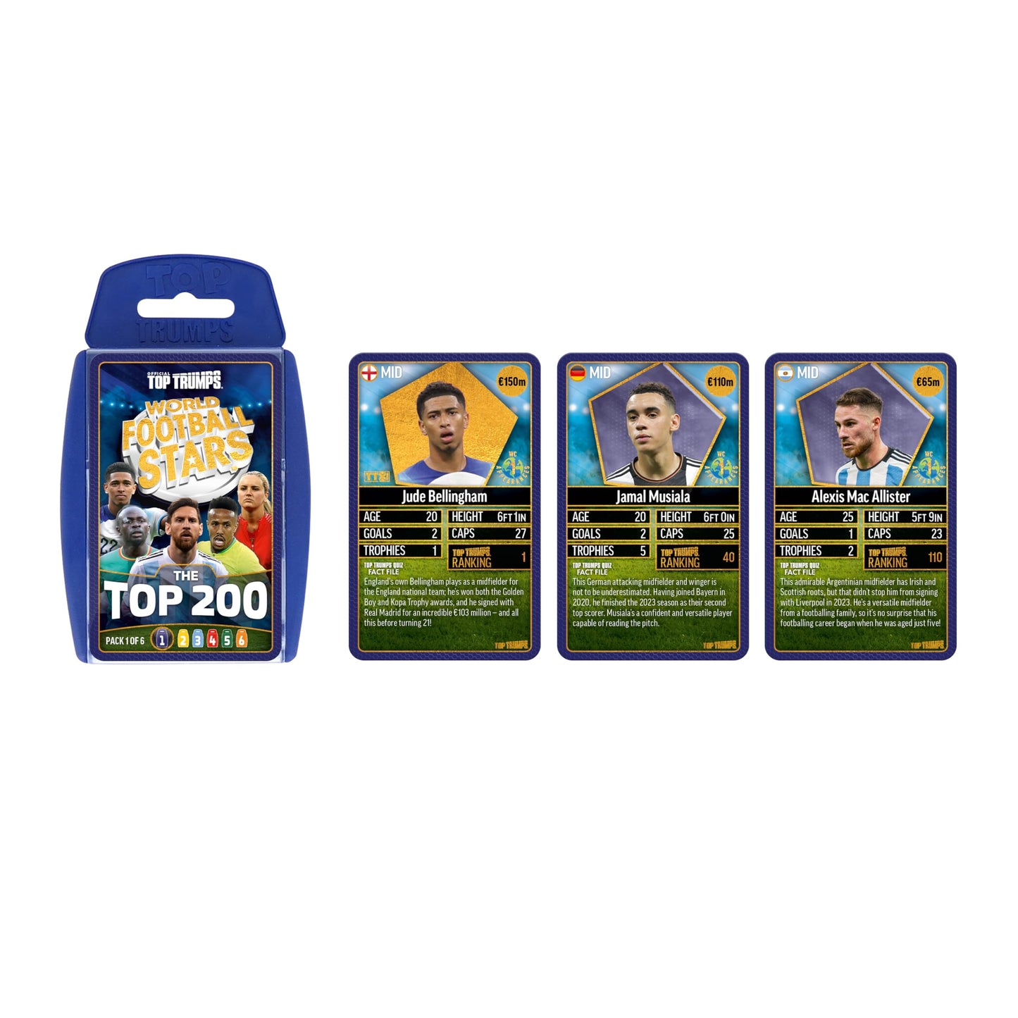 Top Trumps World Football Stars Top 200 Card Game 1 – Messi, Mane, Musiala, Ederson