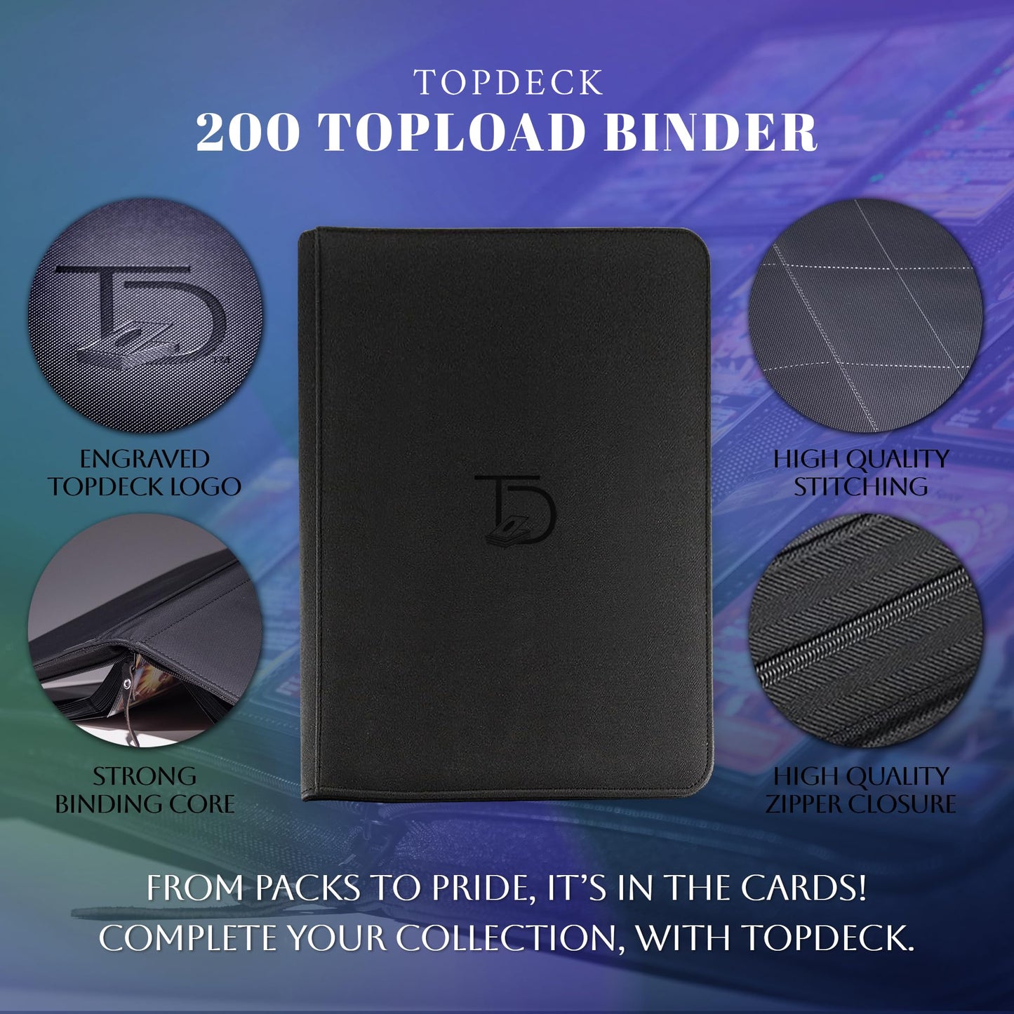 TopDeck 200 TopLoader Binder – 9-Pocket Card Binder for TCGs
