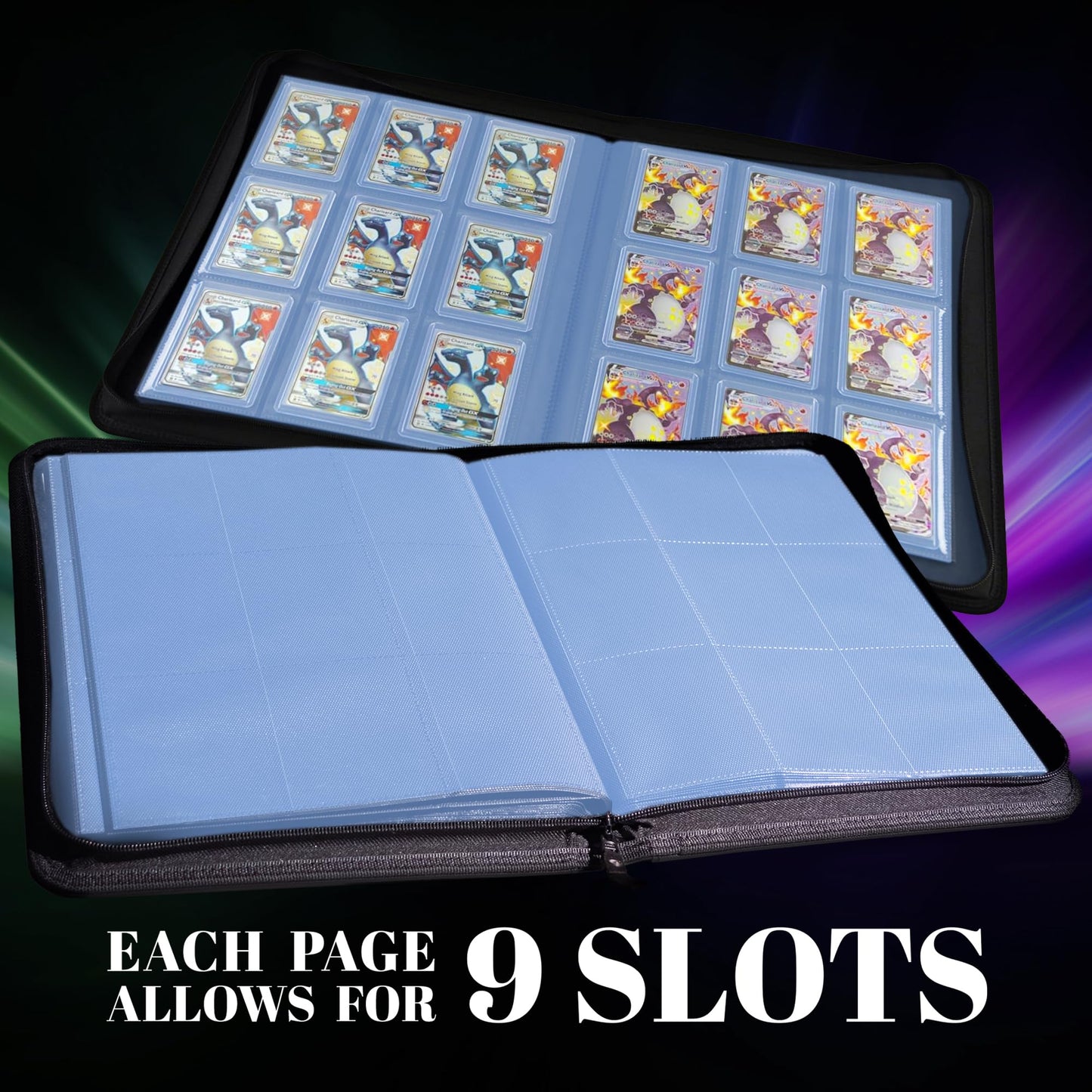 TopDeck 200 TopLoader Binder – 9-Pocket Card Binder Album (Blue) | Secure TCG Storage