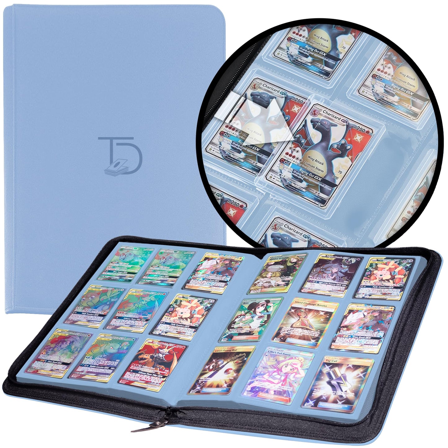 TopDeck 200 TopLoader Binder – 9-Pocket Card Binder Album (Blue) | Secure TCG Storage