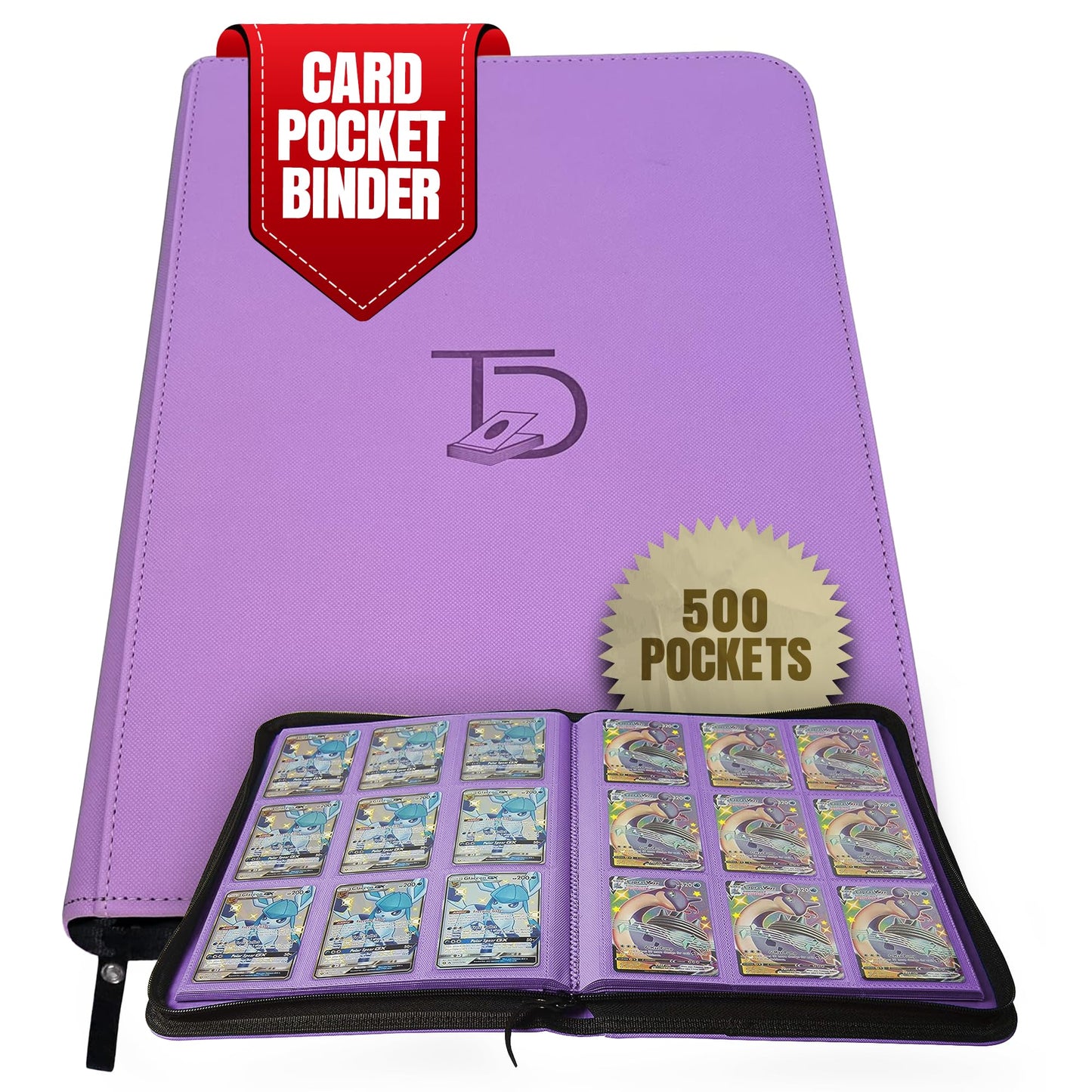 TopDeck 500 Card Binder Pro - Purple Leather, Nostalgic Elegance | Archival-Safe Card Binder