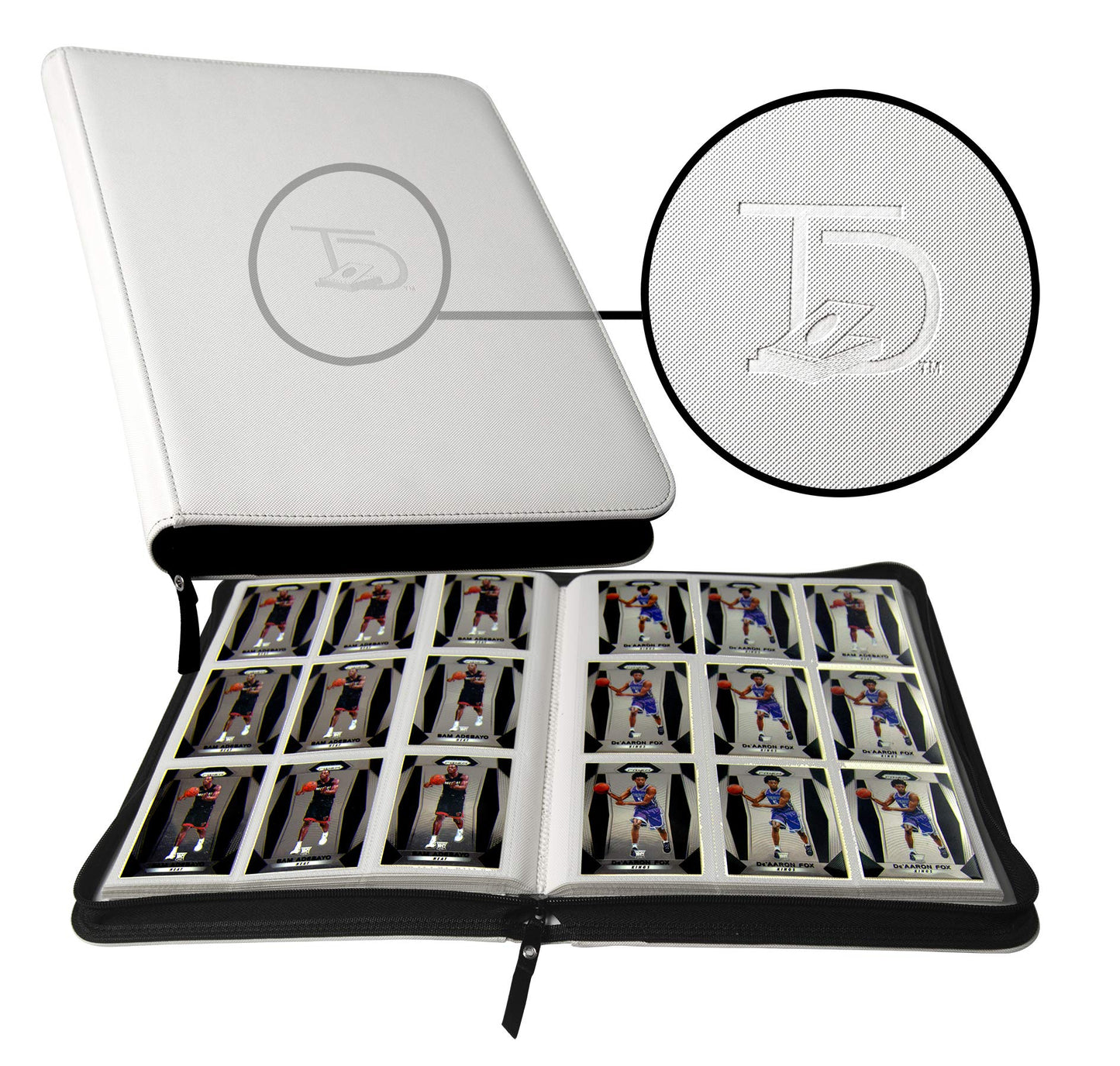 TopDeck 500 Card Ringless Zip Binder Pro – 9-Pocket Side-Load Binder for TCGs & Collectibles (White)