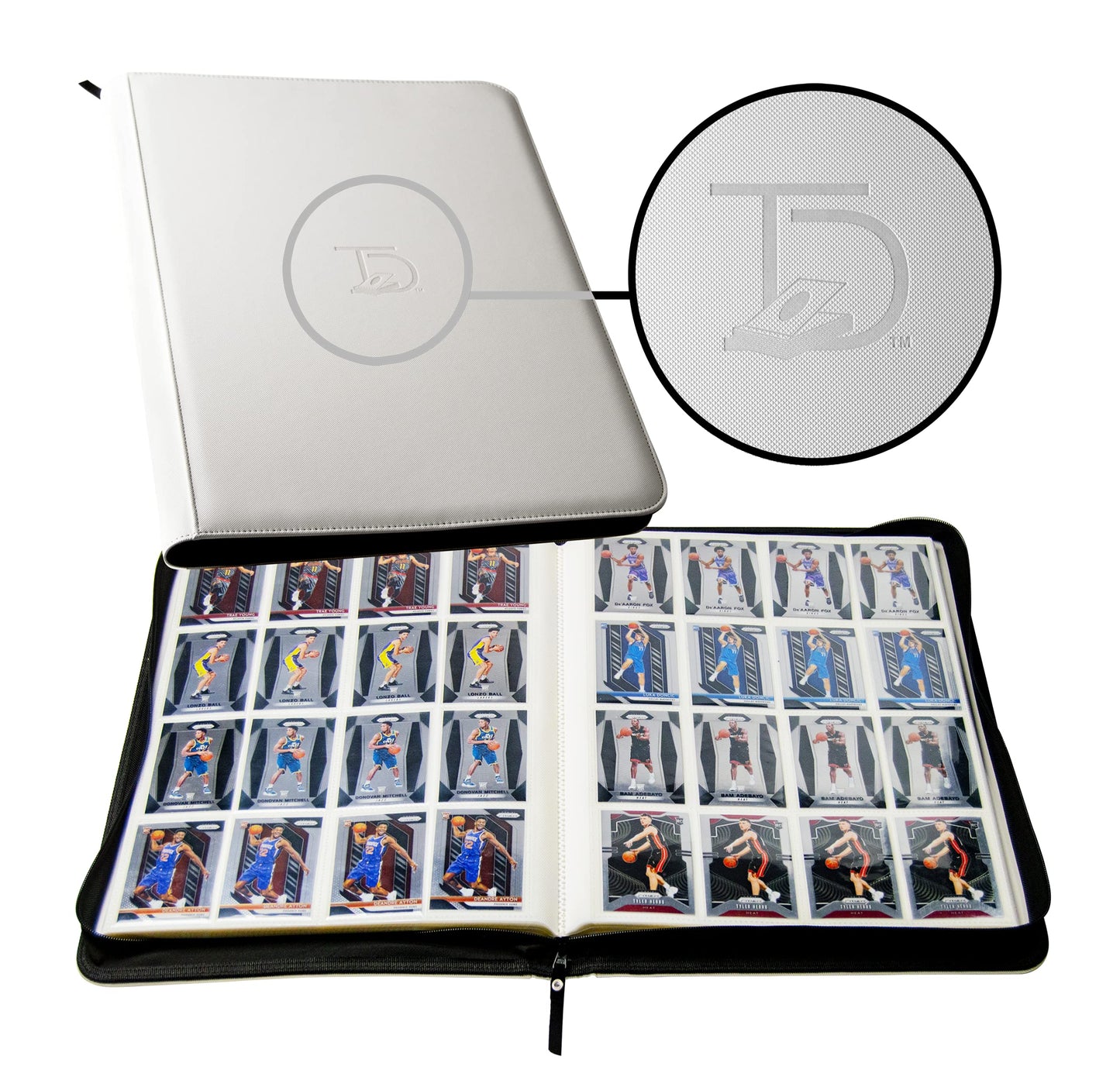 TopDeck TCG Binder White | 16-Pocket Side-Loading Card Binder