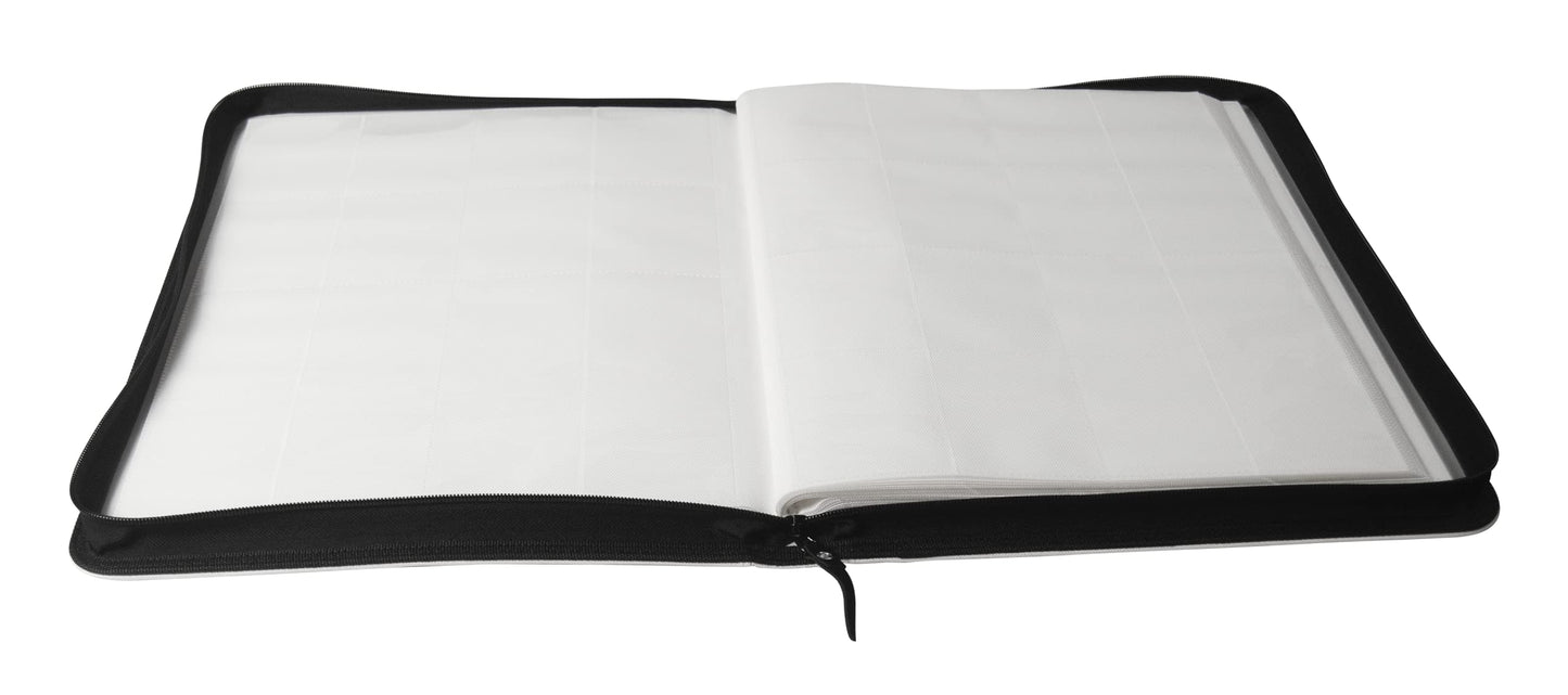 TopDeck TCG Binder White | 16-Pocket Side-Loading Card Binder