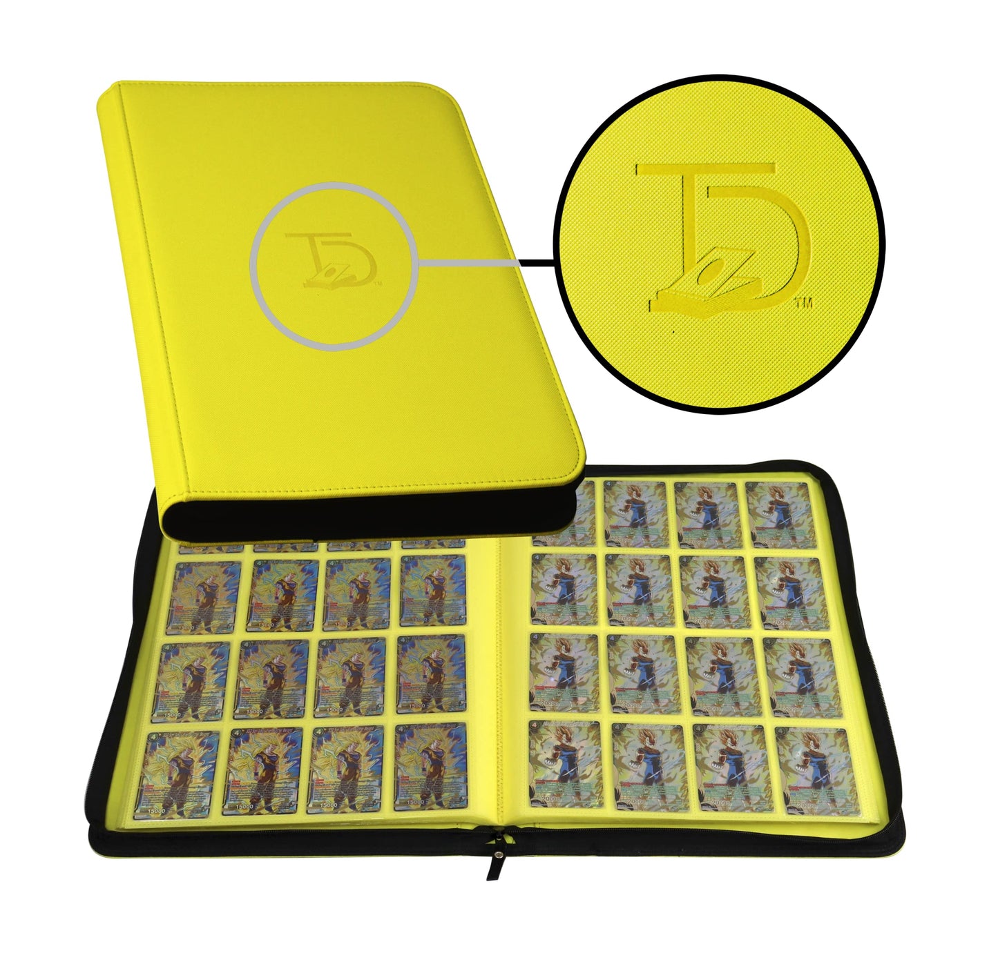 TopDeck TCG Binder Yellow – 16-Pocket Side-Loading Card Binder