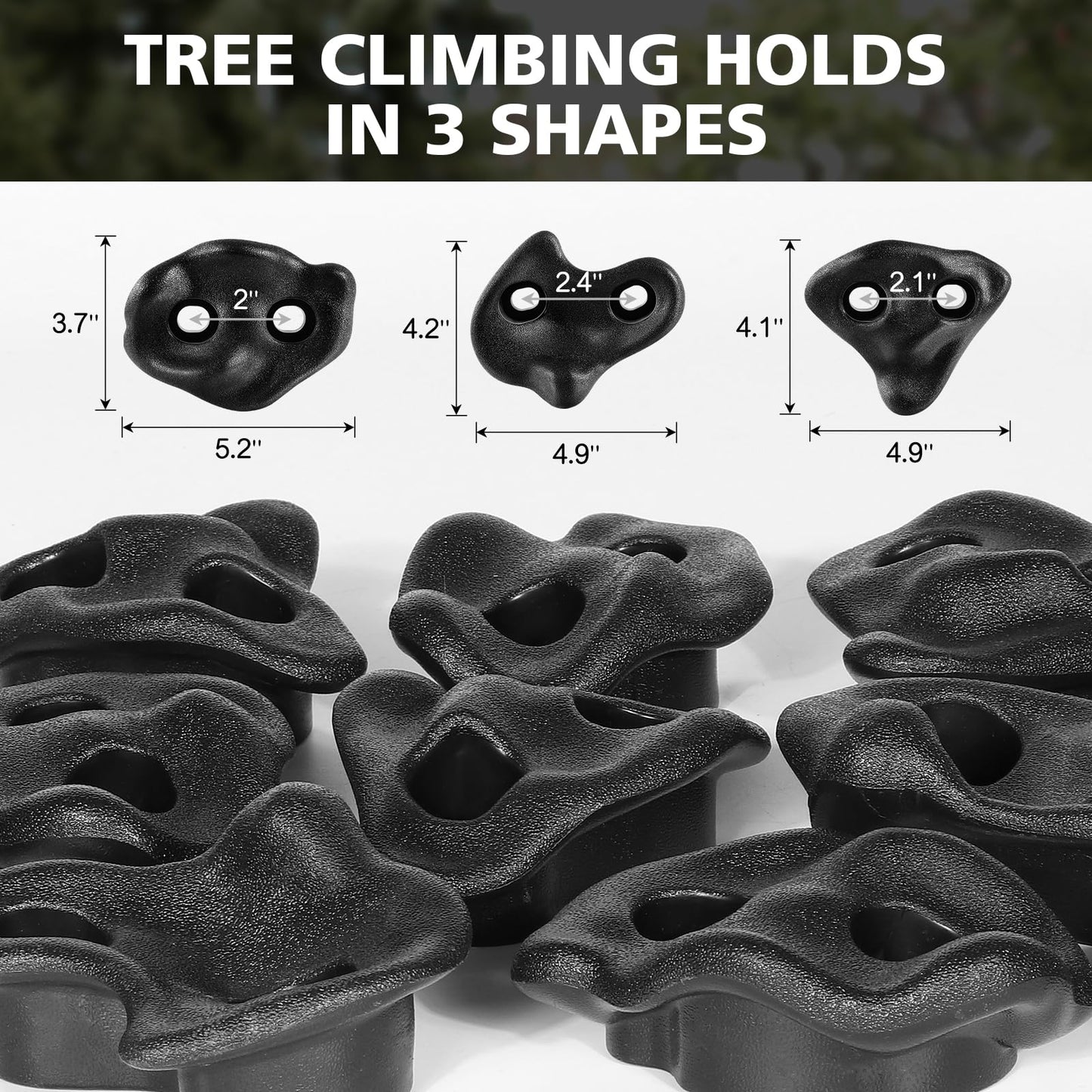 TOPNEW 18-Pcs Ninja Tree Climbing Holds & 6 Ratchet Straps for Kids - Outdoor Ninja Warrior Training Kit