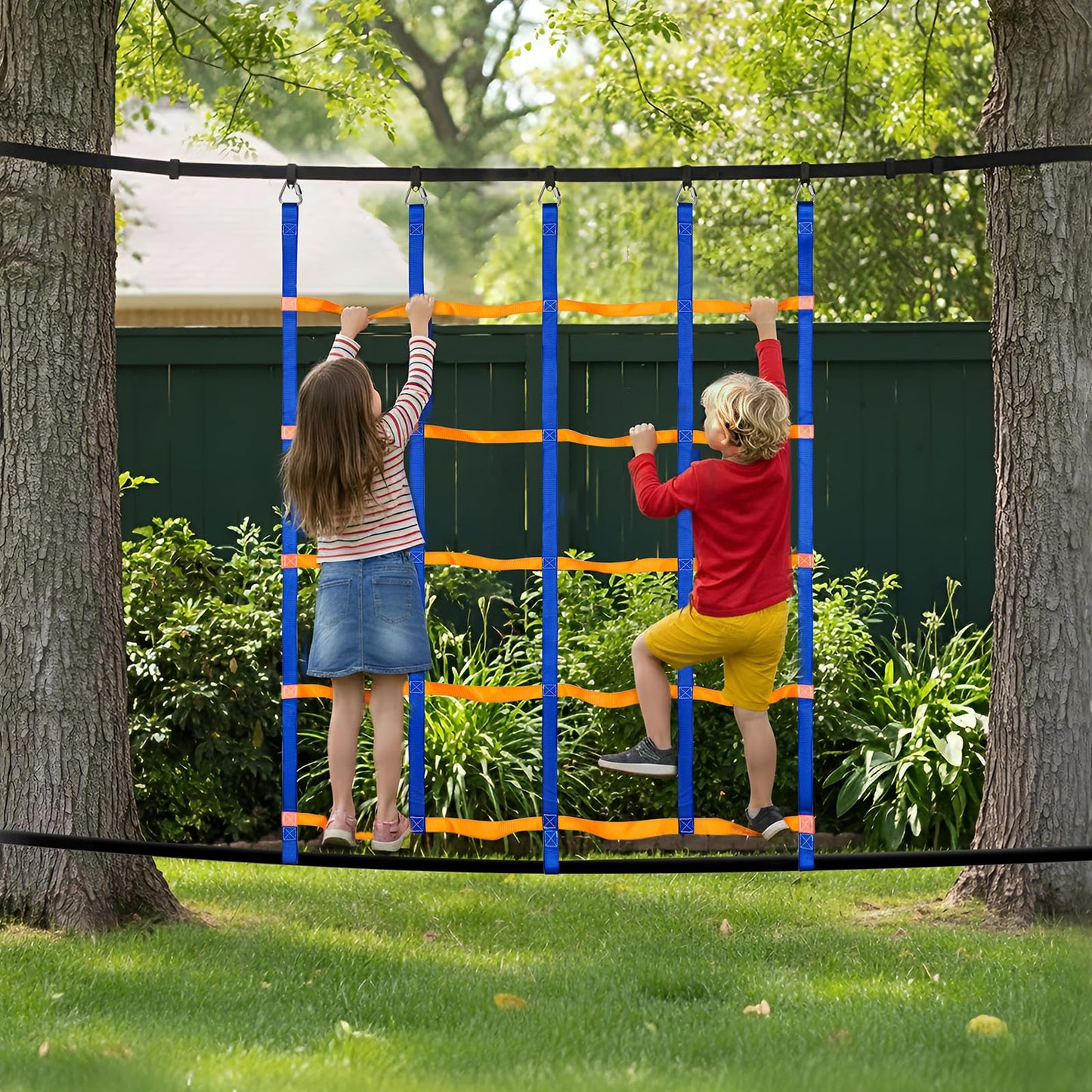 TOPNEW Climbing Net for Kids – Outdoor Ninja Rope Ladder & Jungle Gym Cargo Net
