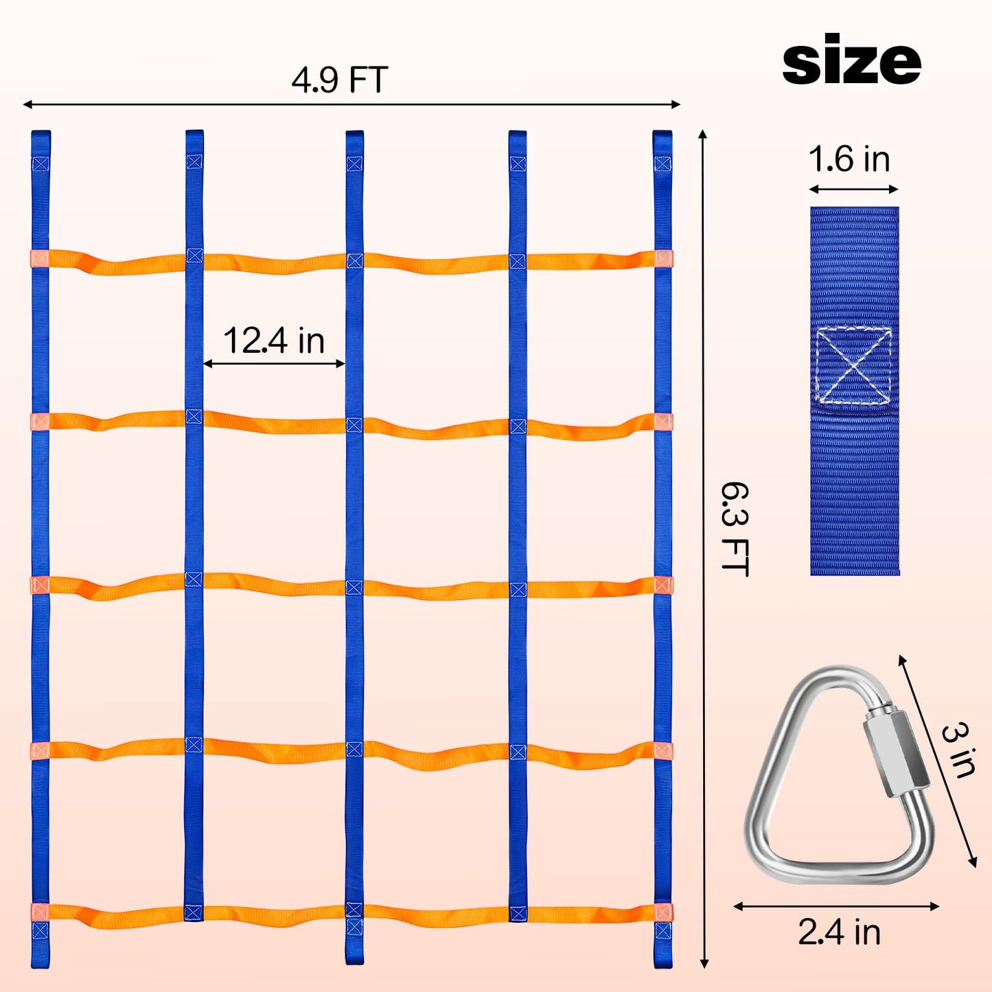 TOPNEW Climbing Net for Kids – Outdoor Ninja Rope Ladder & Jungle Gym Cargo Net