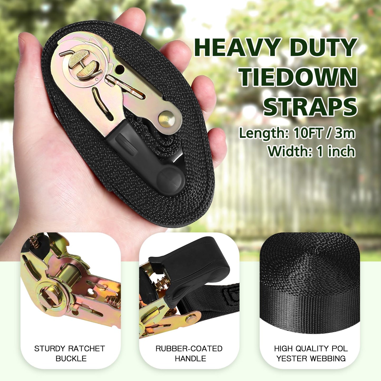 TOPNEW 12 Ninja Tree Climbing Holds with 6 Ratchet Straps – Outdoor Ninja Warrior Training