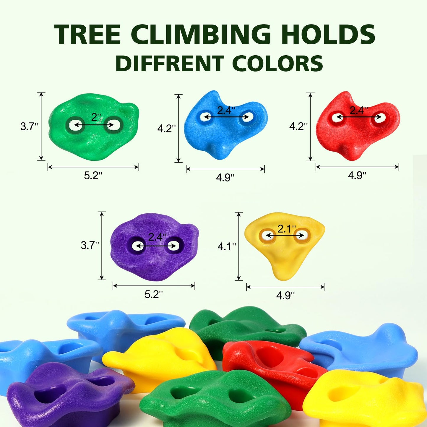 TOPNEW 12 Ninja Tree Climbing Holds with 6 Ratchet Straps – Outdoor Ninja Warrior Training