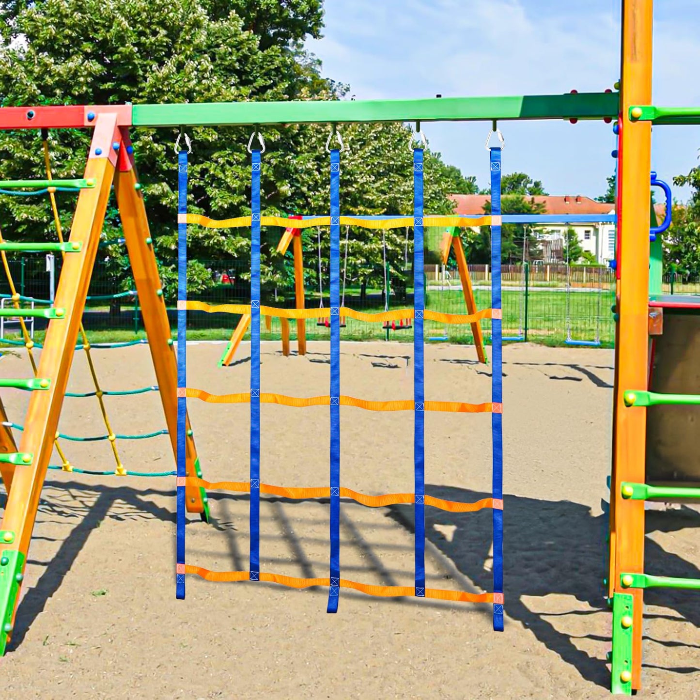 TOPNEW Climbing Net for Kids – Outdoor Ninja Rope Ladder & Jungle Gym Cargo Net